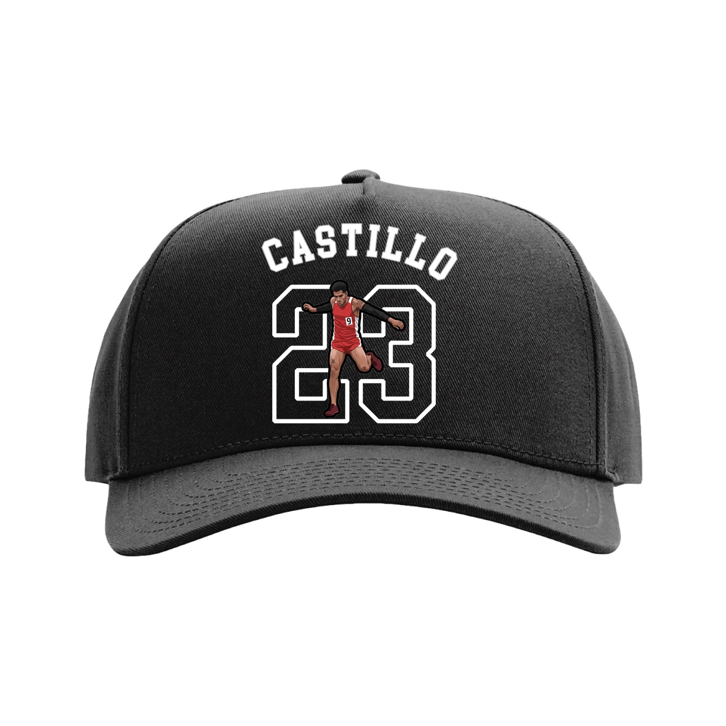 Full Fabric Five-Panel Champ Cap — Shirsey Arch in Black
