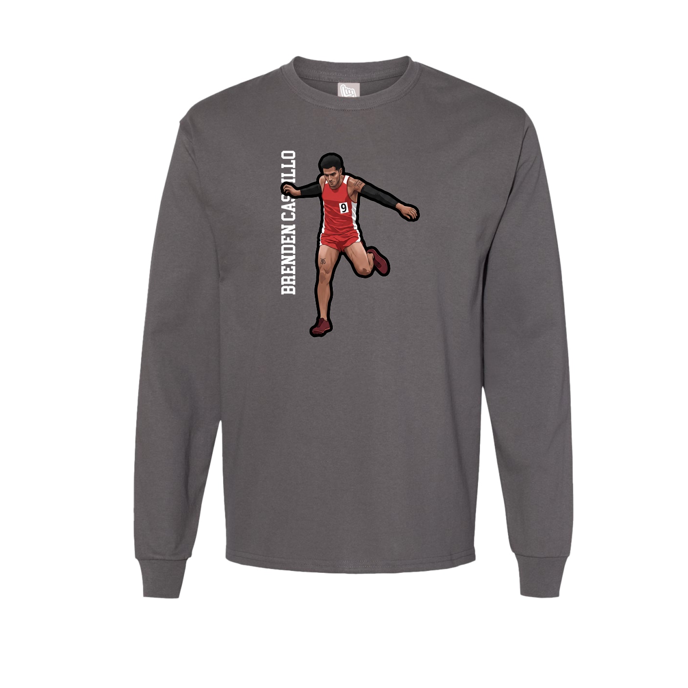 Long Sleeve Tee — Name Vertical in Grey