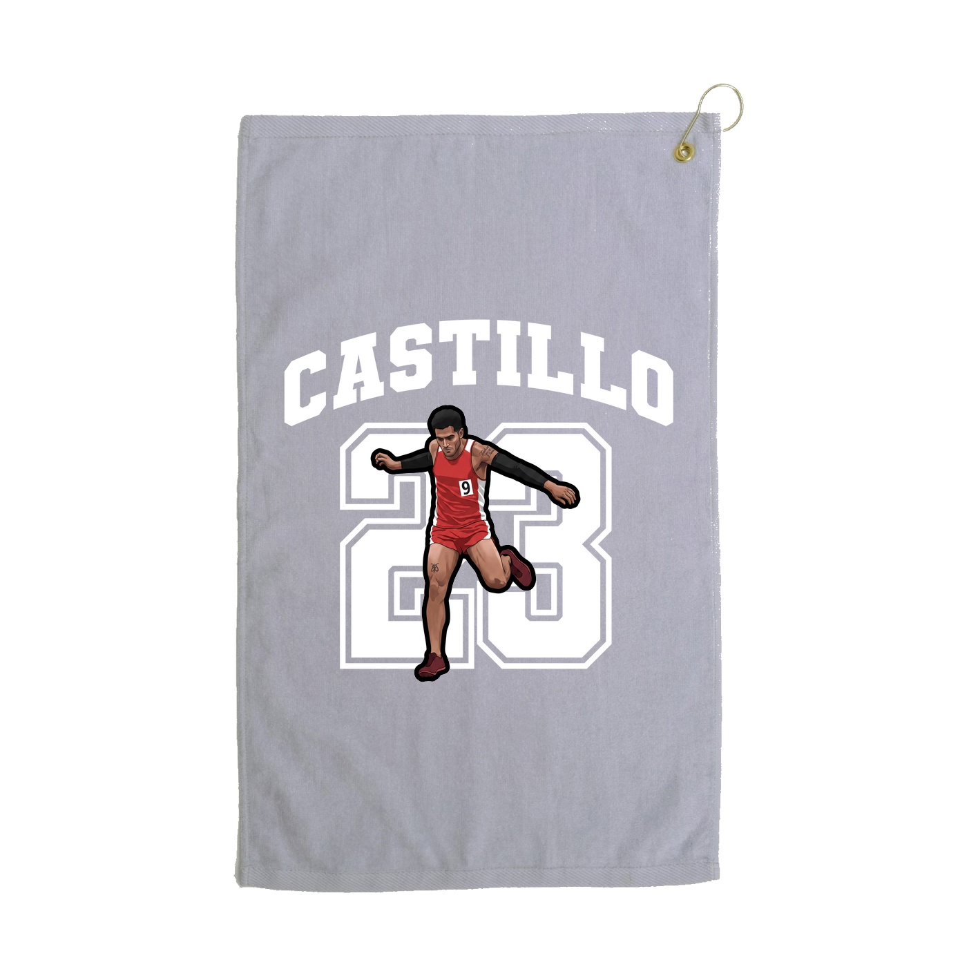 Golf Towel — Number in Grey
