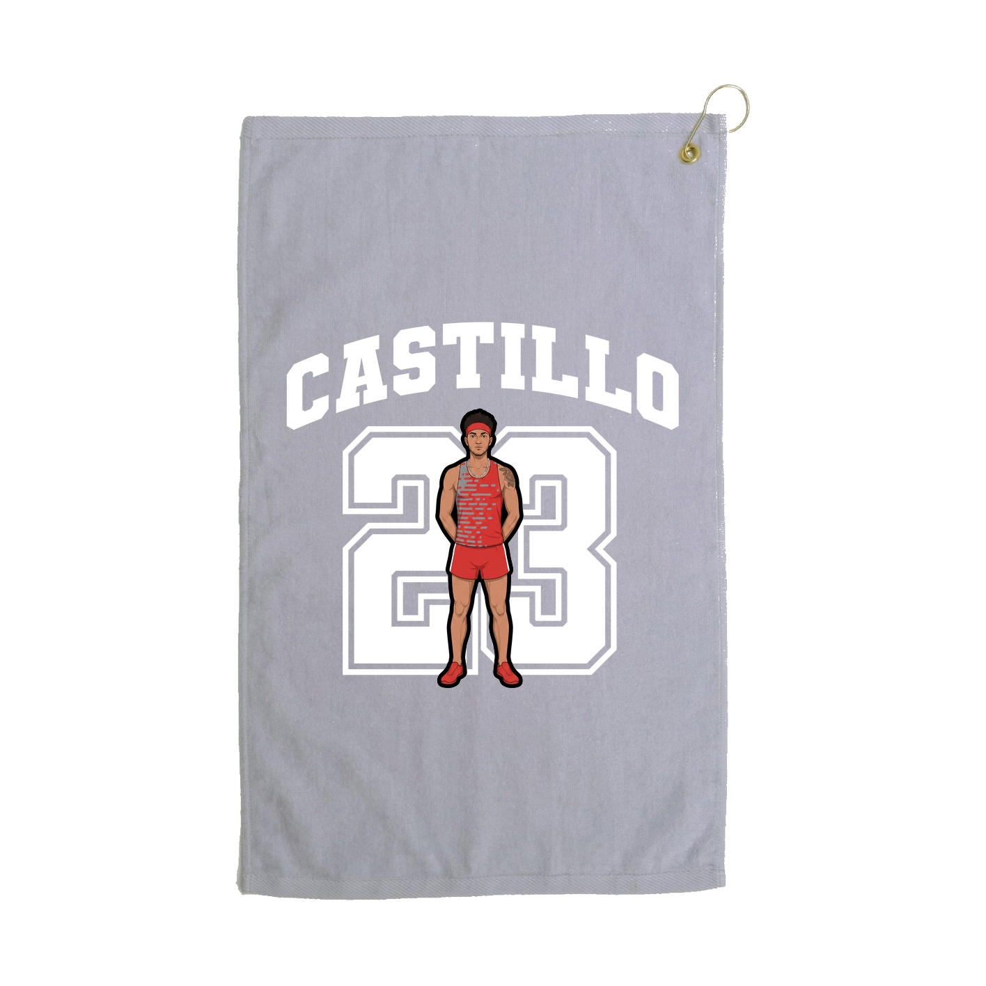 Golf Towel — Number in Grey