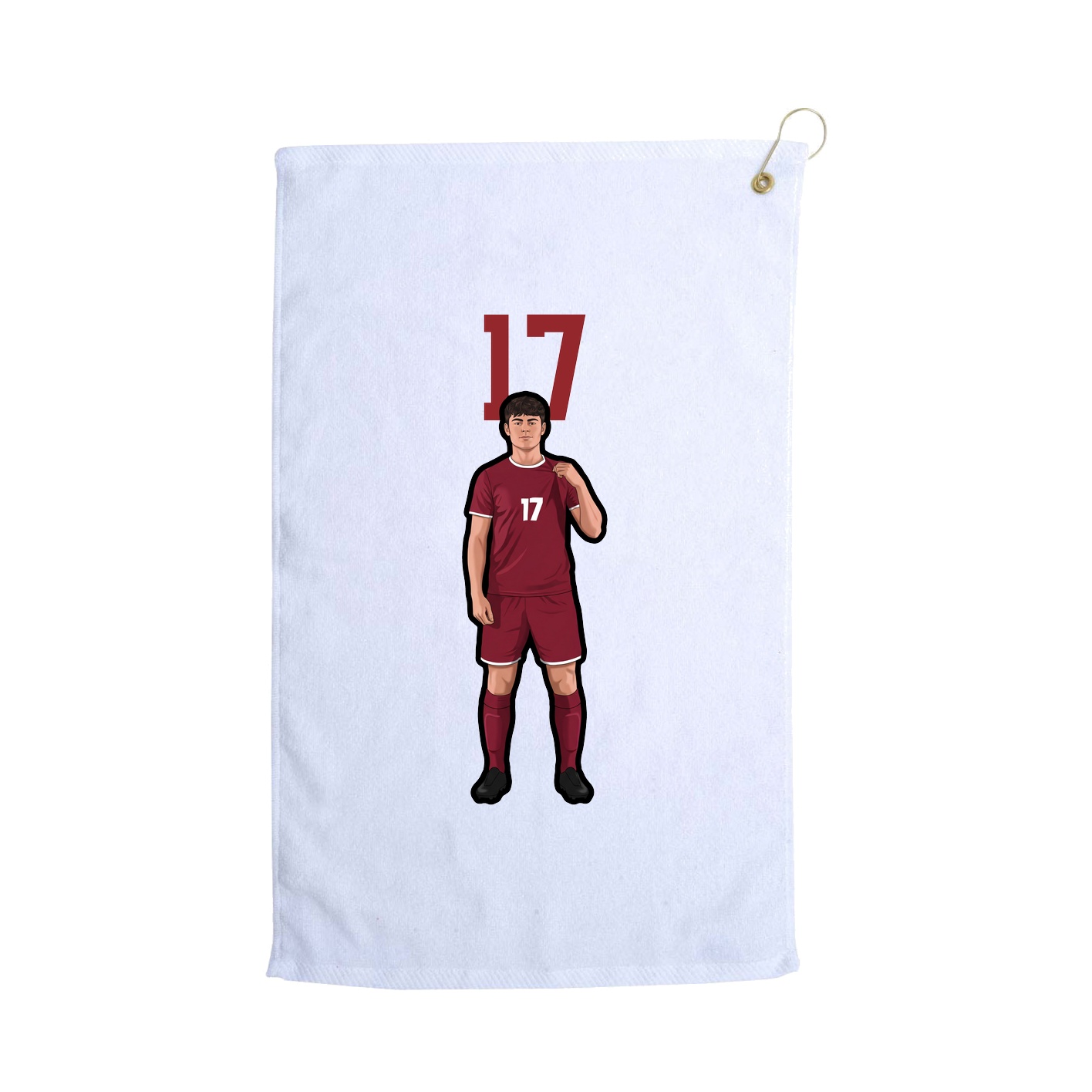 Golf Towel — Number Top in White