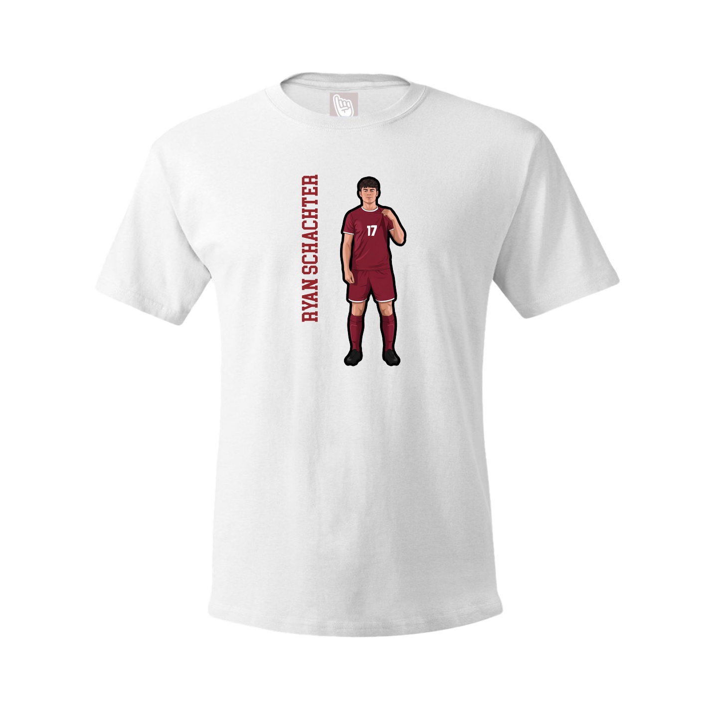 Youth Tee — Name Vertical in White