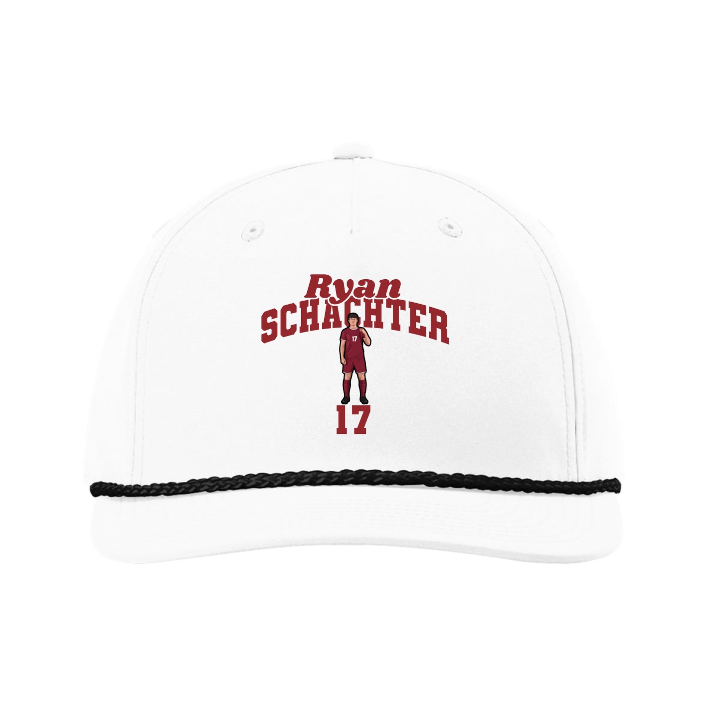 Five-Panel Classic Rope Cap — Signature Arch in White