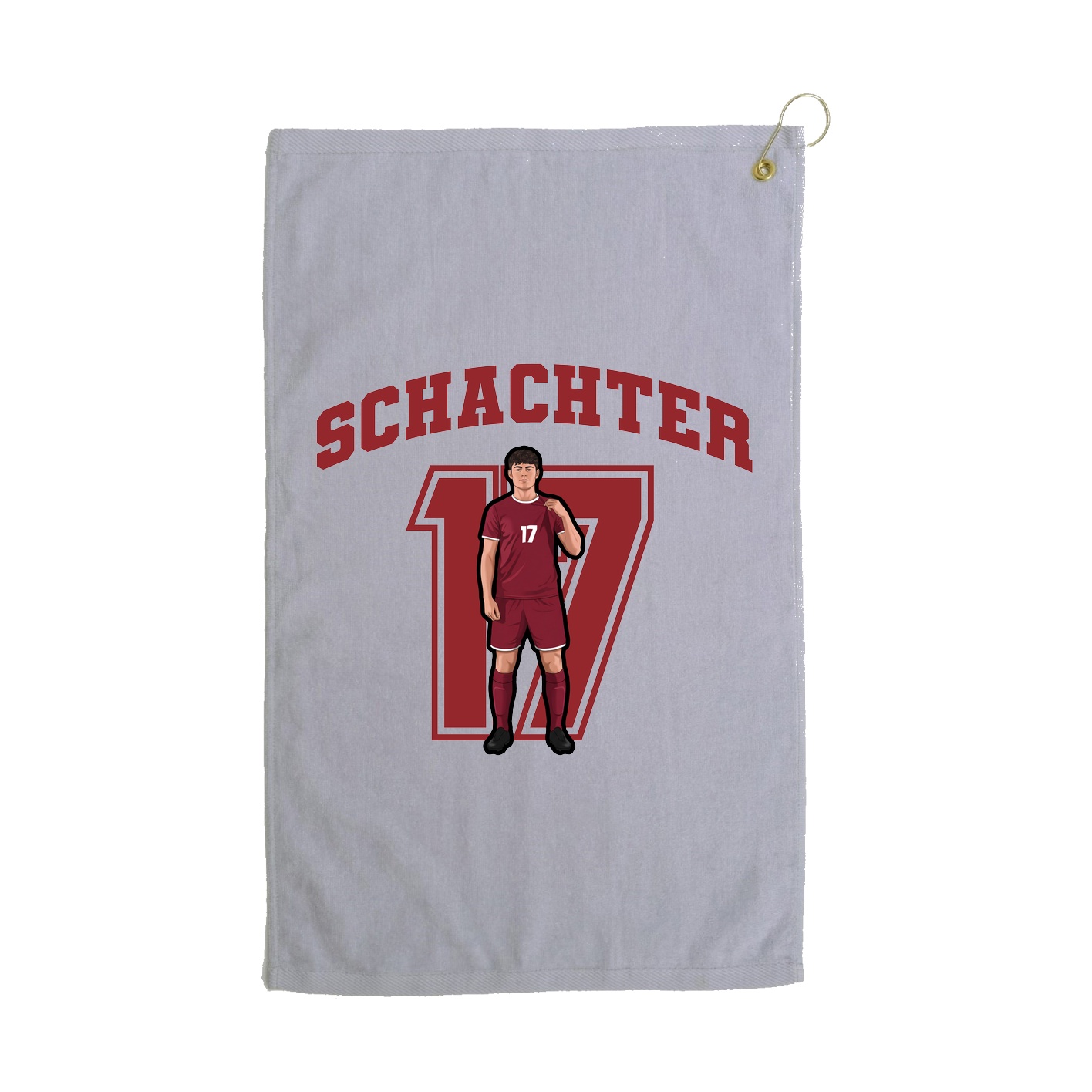 Golf Towel — Number in Grey