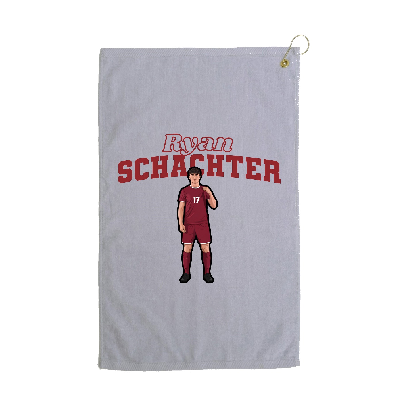 Golf Towel — Name Arch in Grey