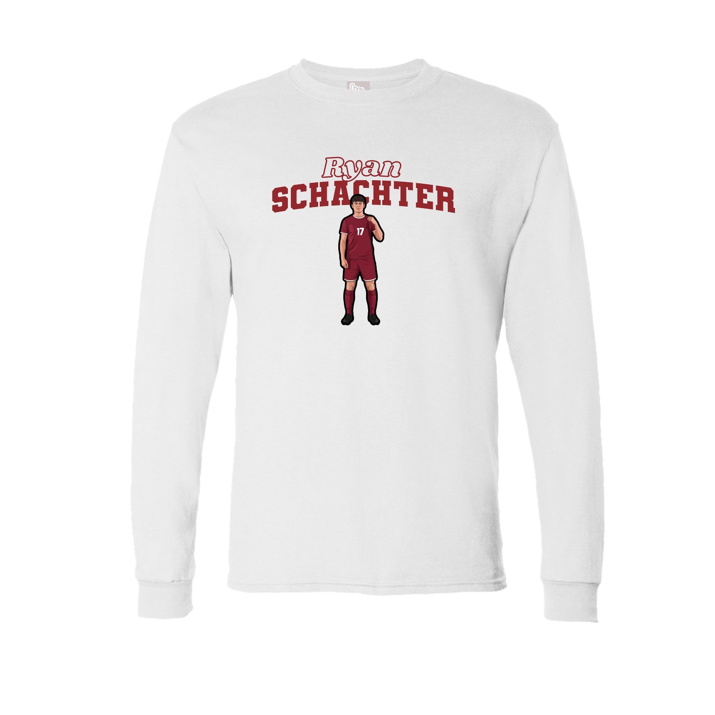 Long Sleeve Tee — Name Arch in White