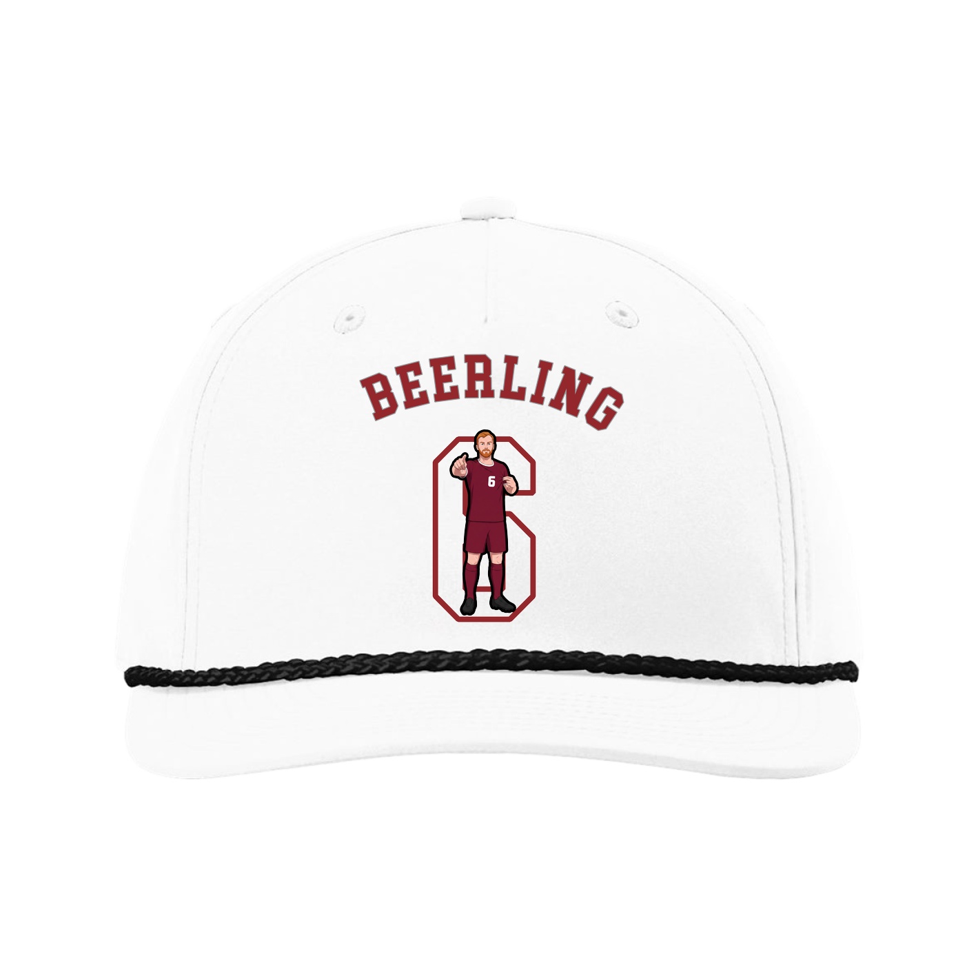 Five-Panel Classic Rope Cap — Shirsey Arch in White