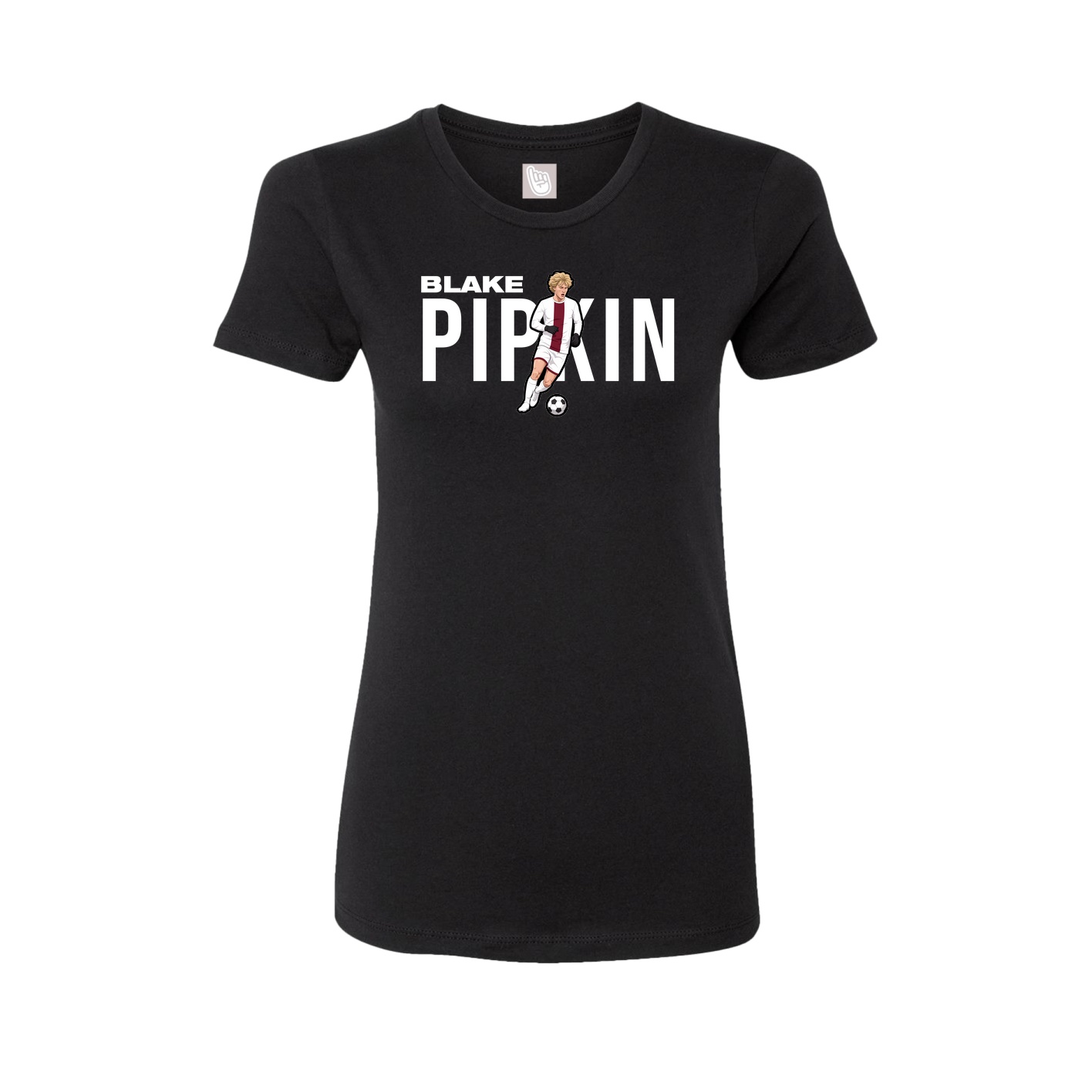 Fitted Women's Tee — Player Name in Black