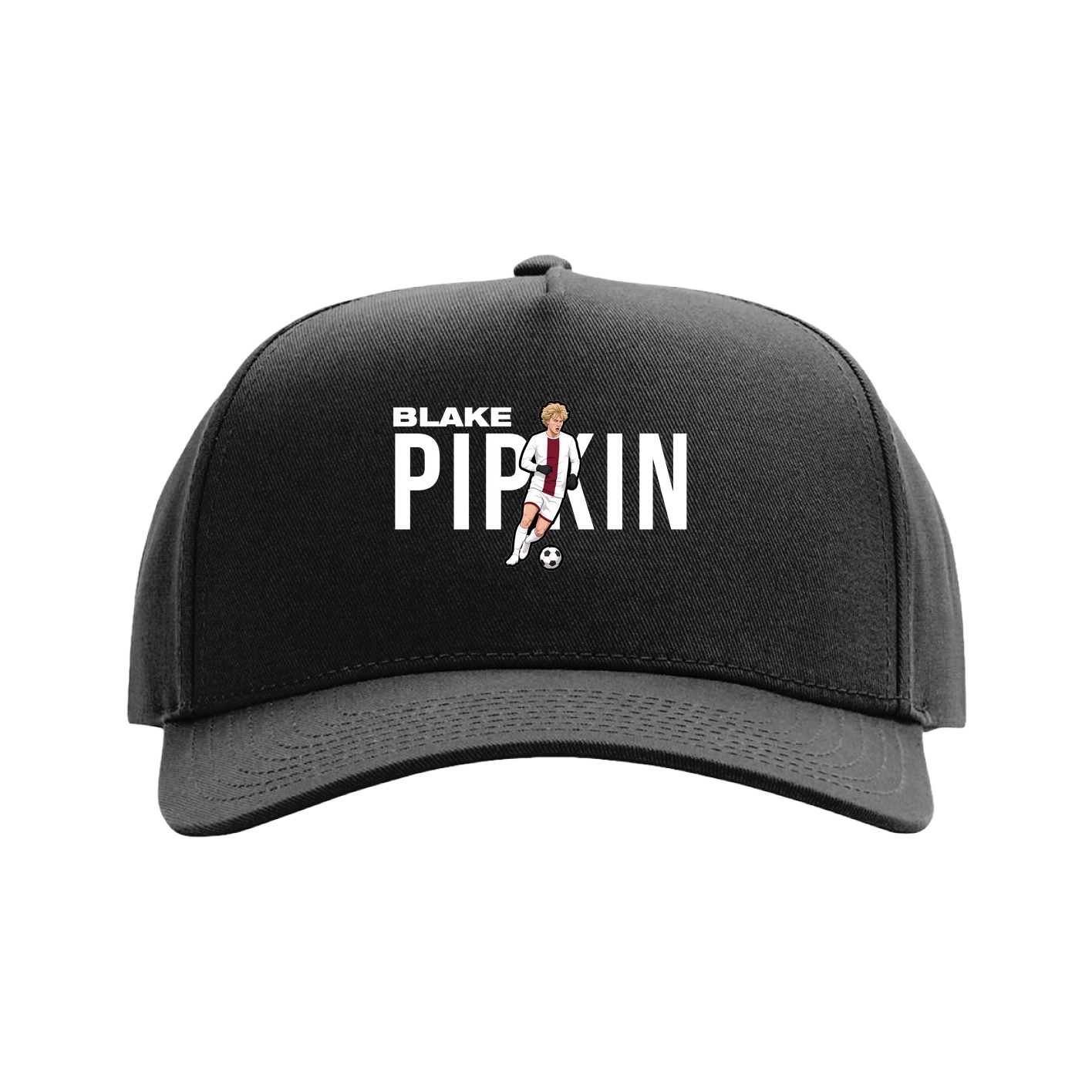 Full Fabric Five-Panel Champ Cap — Player Name in Black