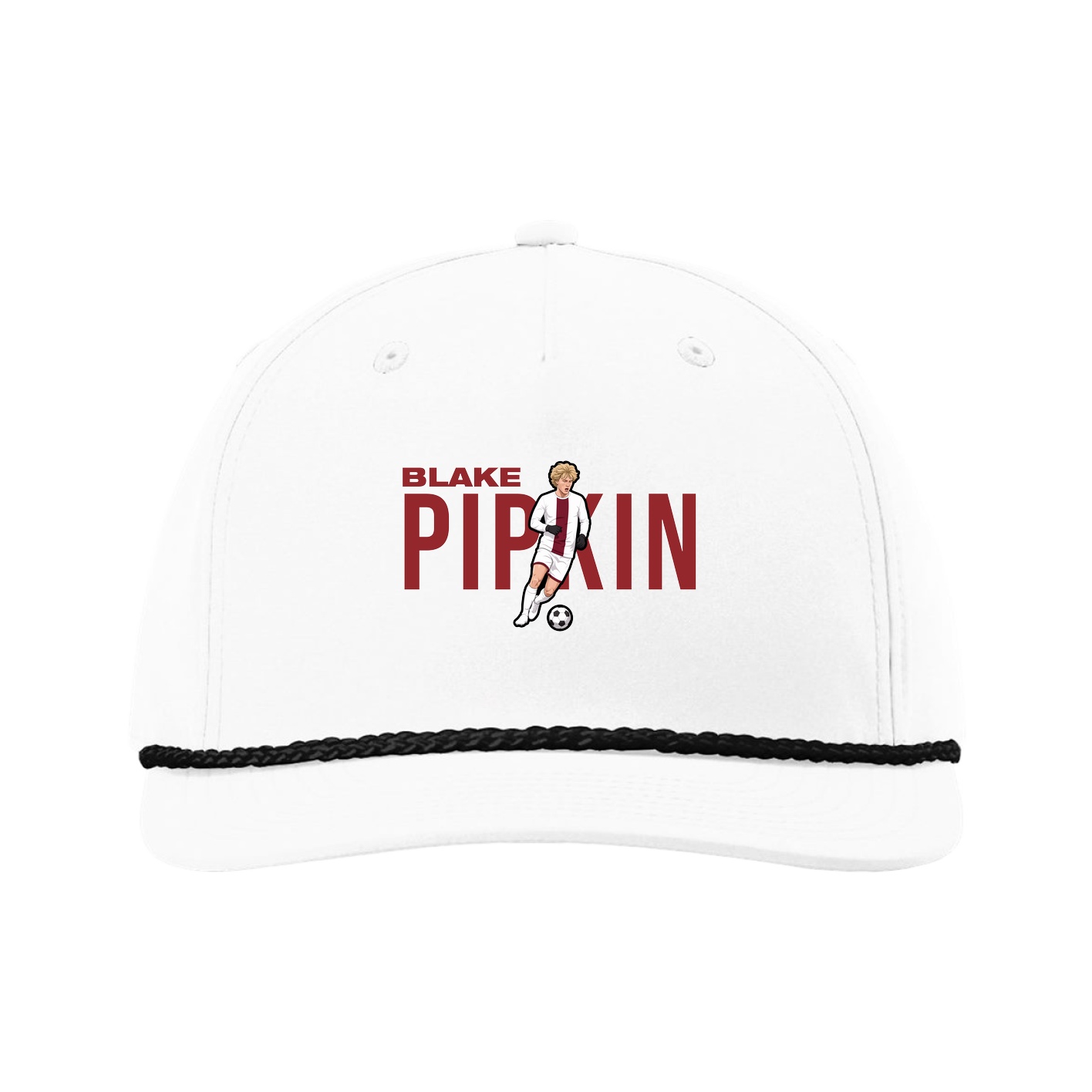 Five-Panel Classic Rope Cap — Player Name in White