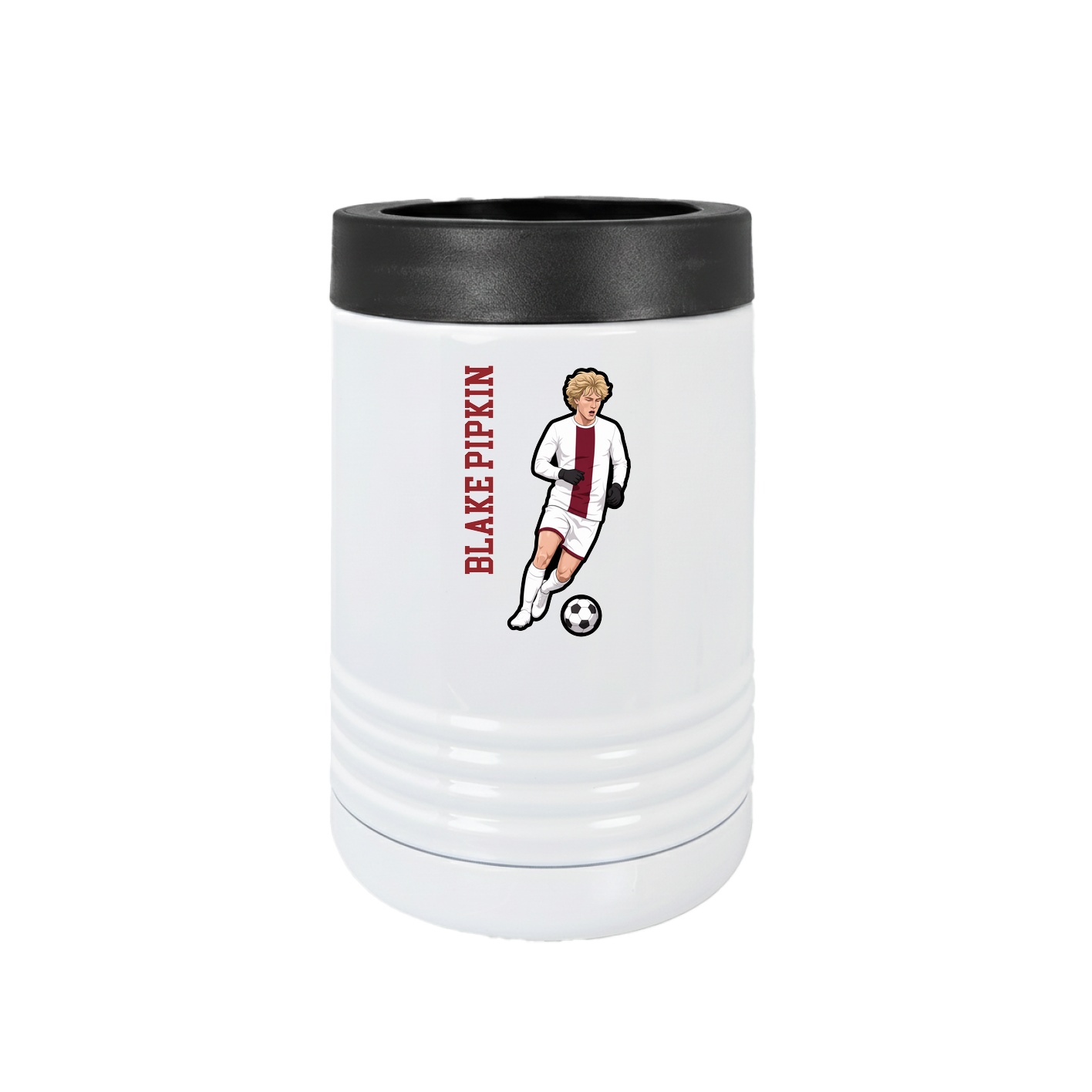 Beverage Holder — Name Vertical in White