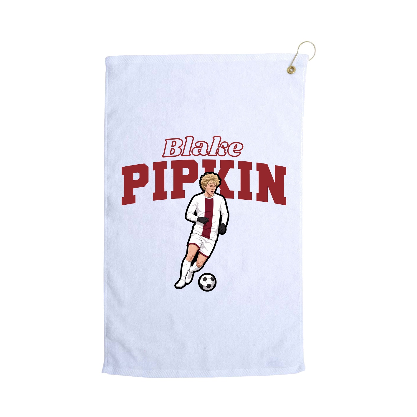 Golf Towel — Name Arch in White