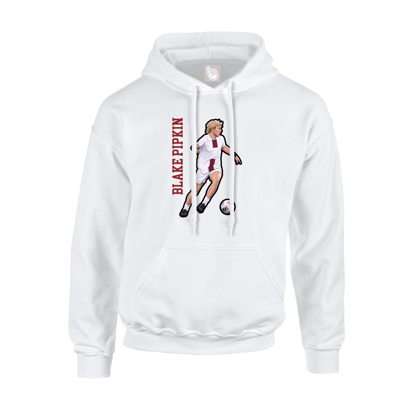 Youth Hoodie — Name Vertical in White