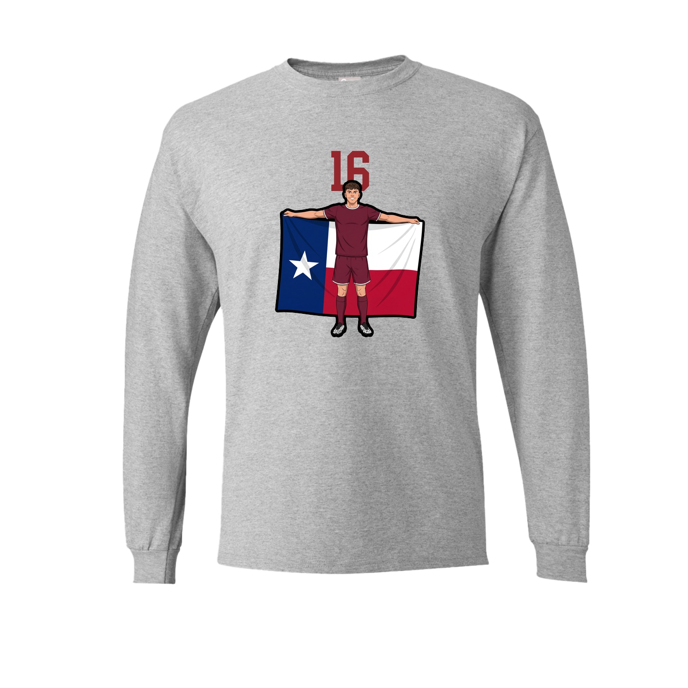 Long Sleeve Tee — Number Top in Grey