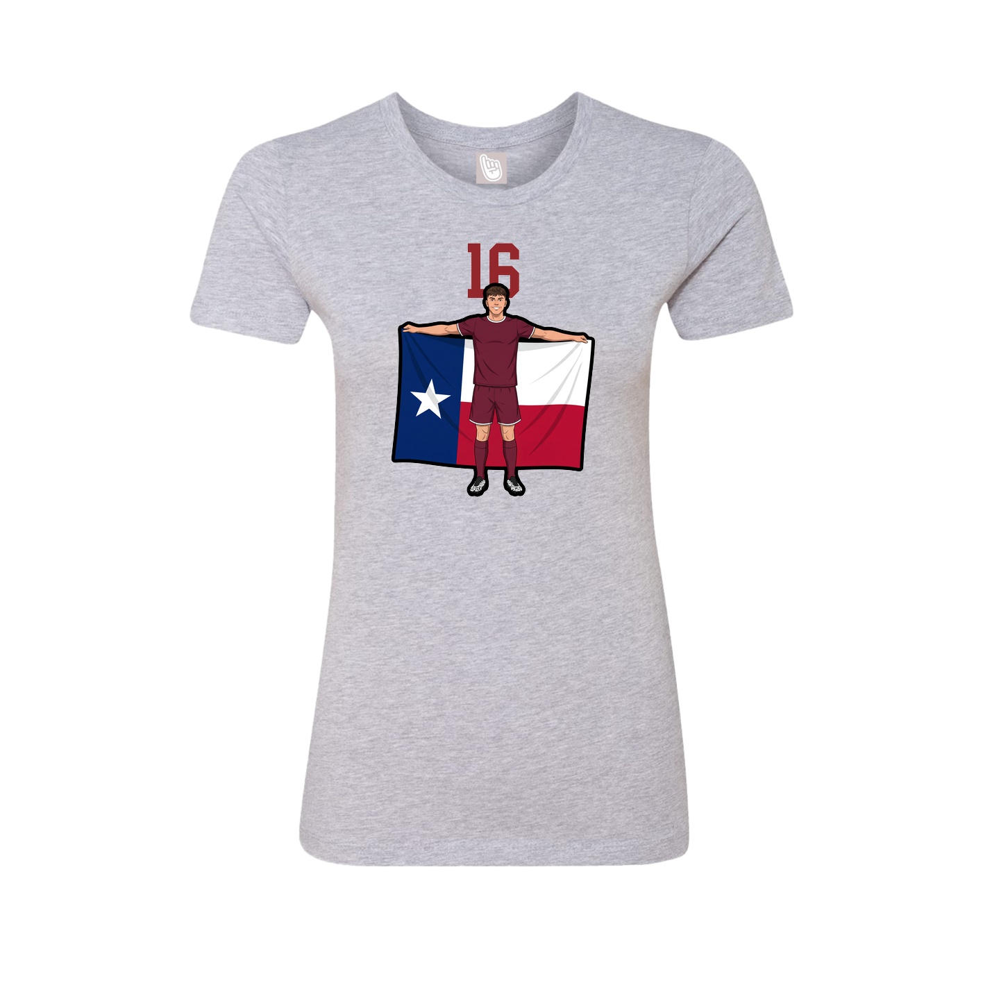 Fitted Women's Tee — Number Top in Grey
