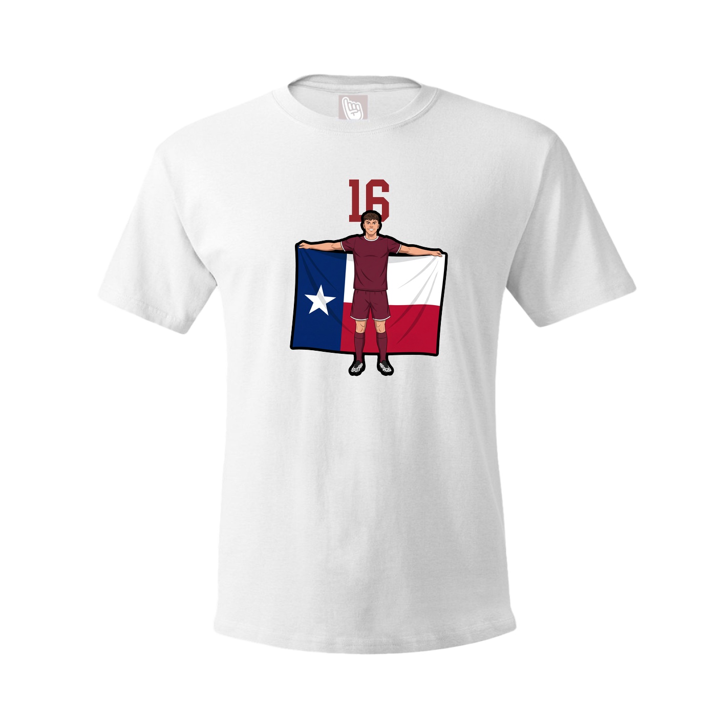 Youth Tee — Number Top in White