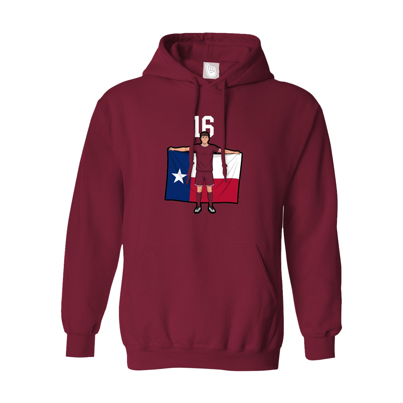 Hoodie — Number Top in Cardinal