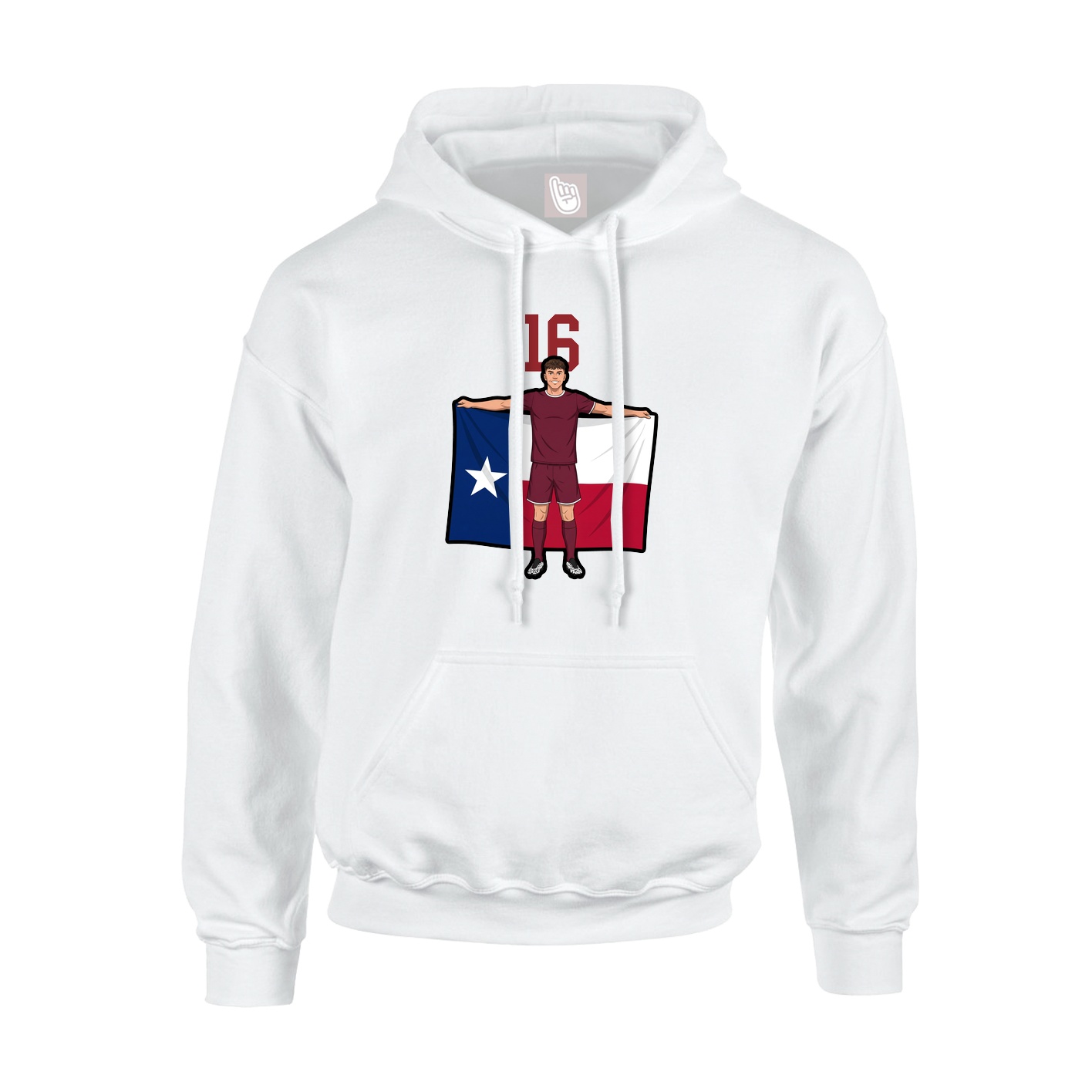 Youth Hoodie — Number Top in White