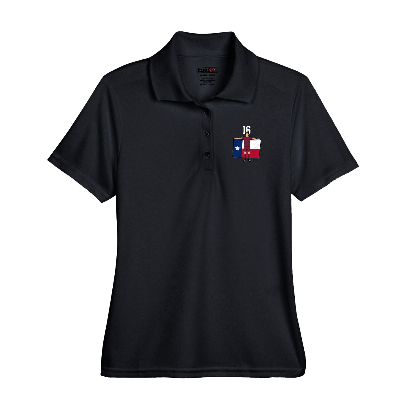 Performance Polo — Number Top in Black