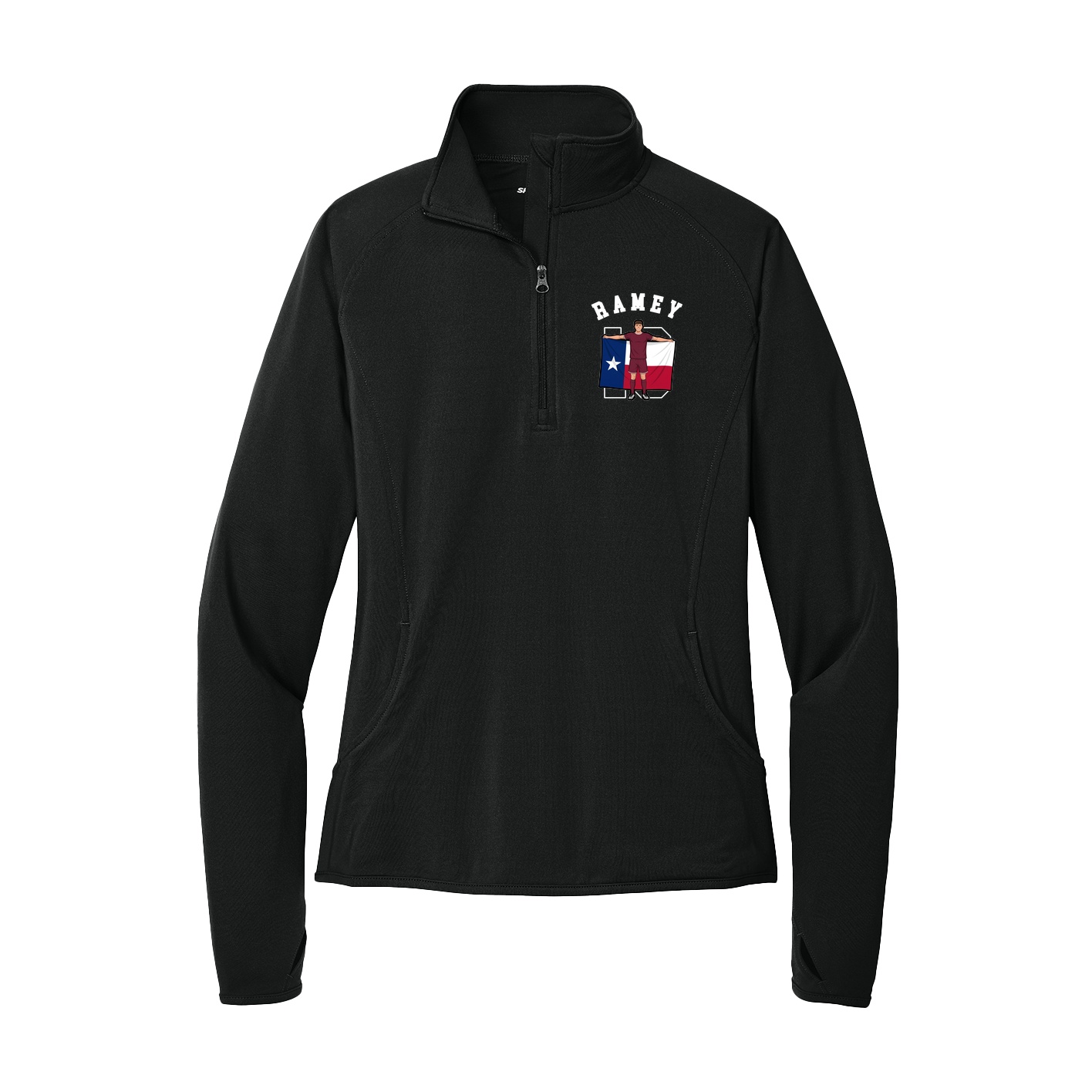 Women's Q-Zip Pullover — Shirsey Arch in Black