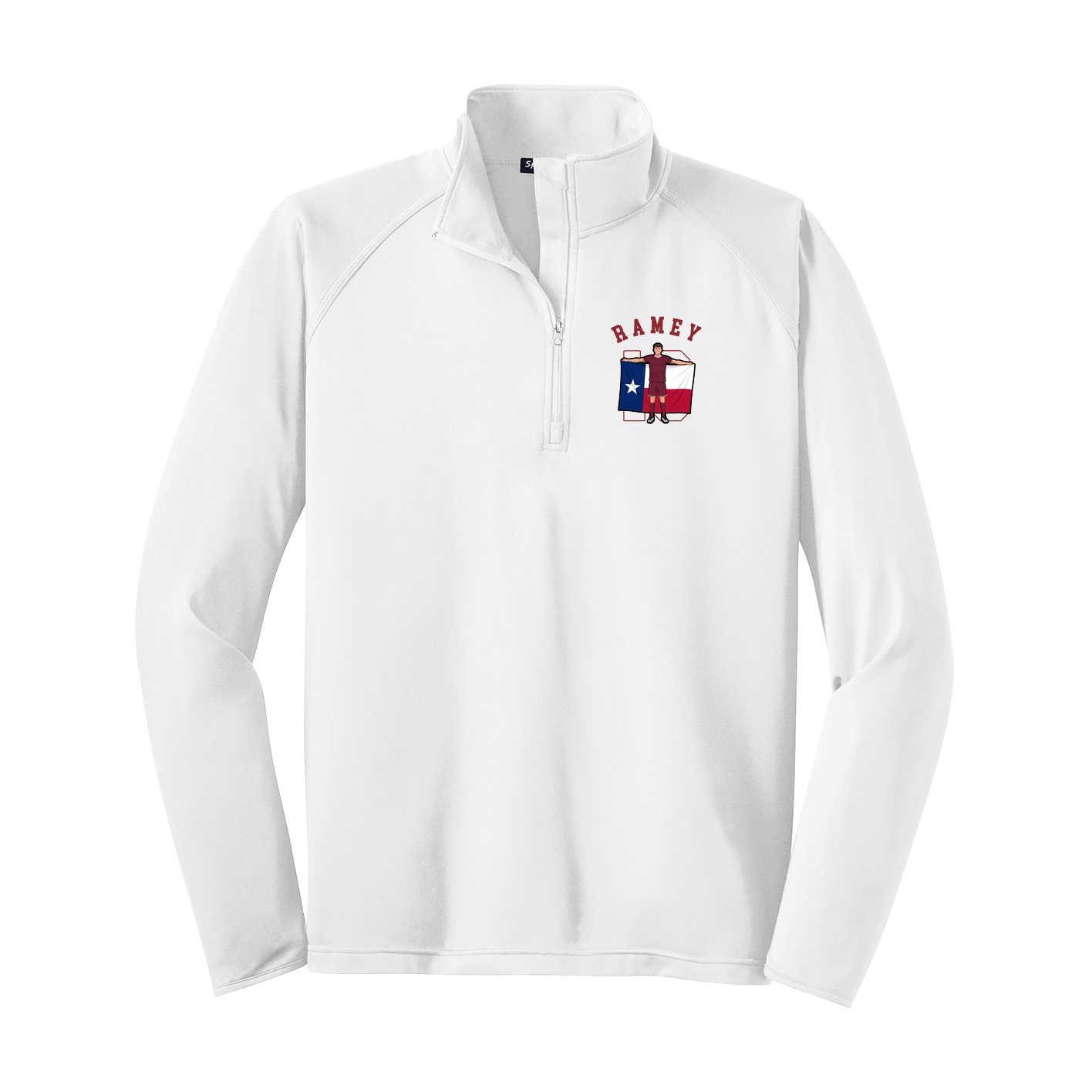 Q-Zip Pullover — Shirsey Arch in White