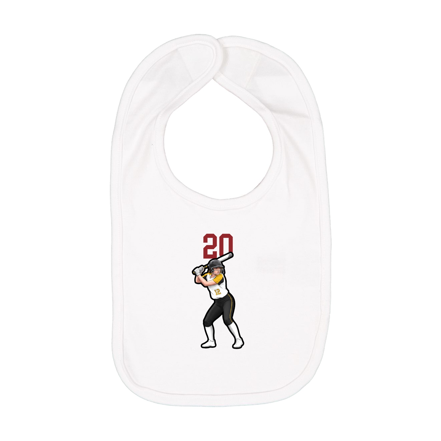 Infant Bib — Number Top in White