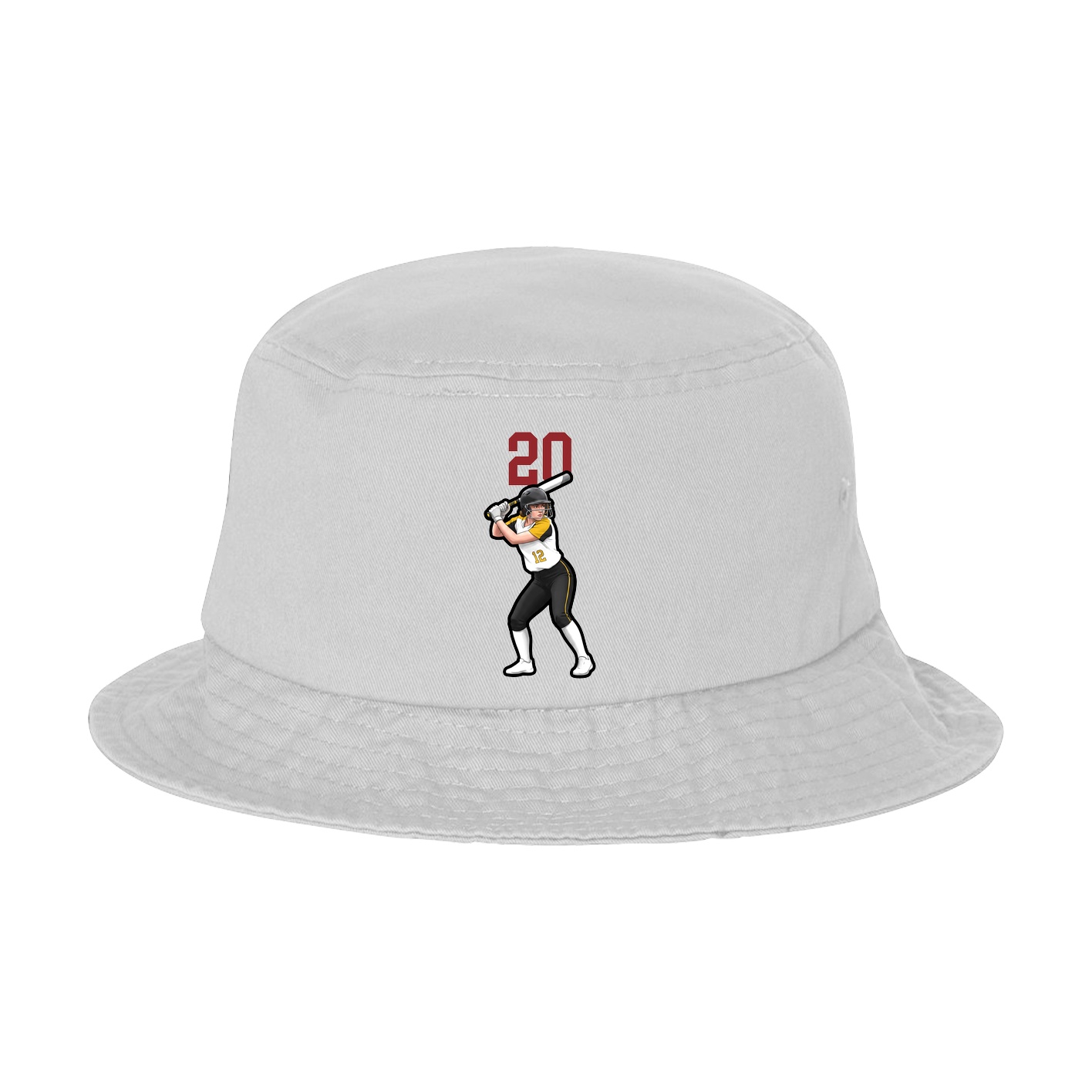 Bucket Cap — Number Top in White