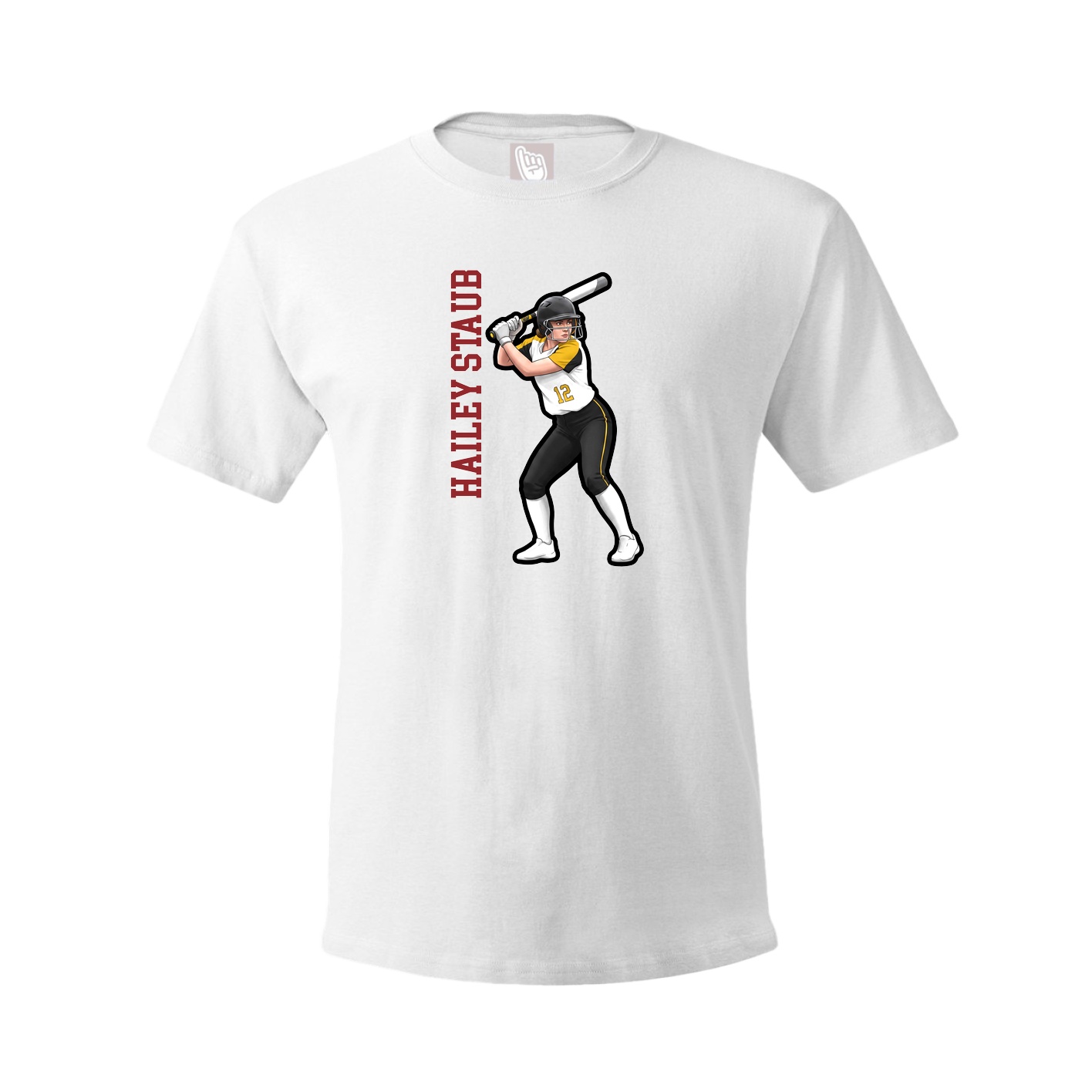 Youth Tee — Name Vertical in White