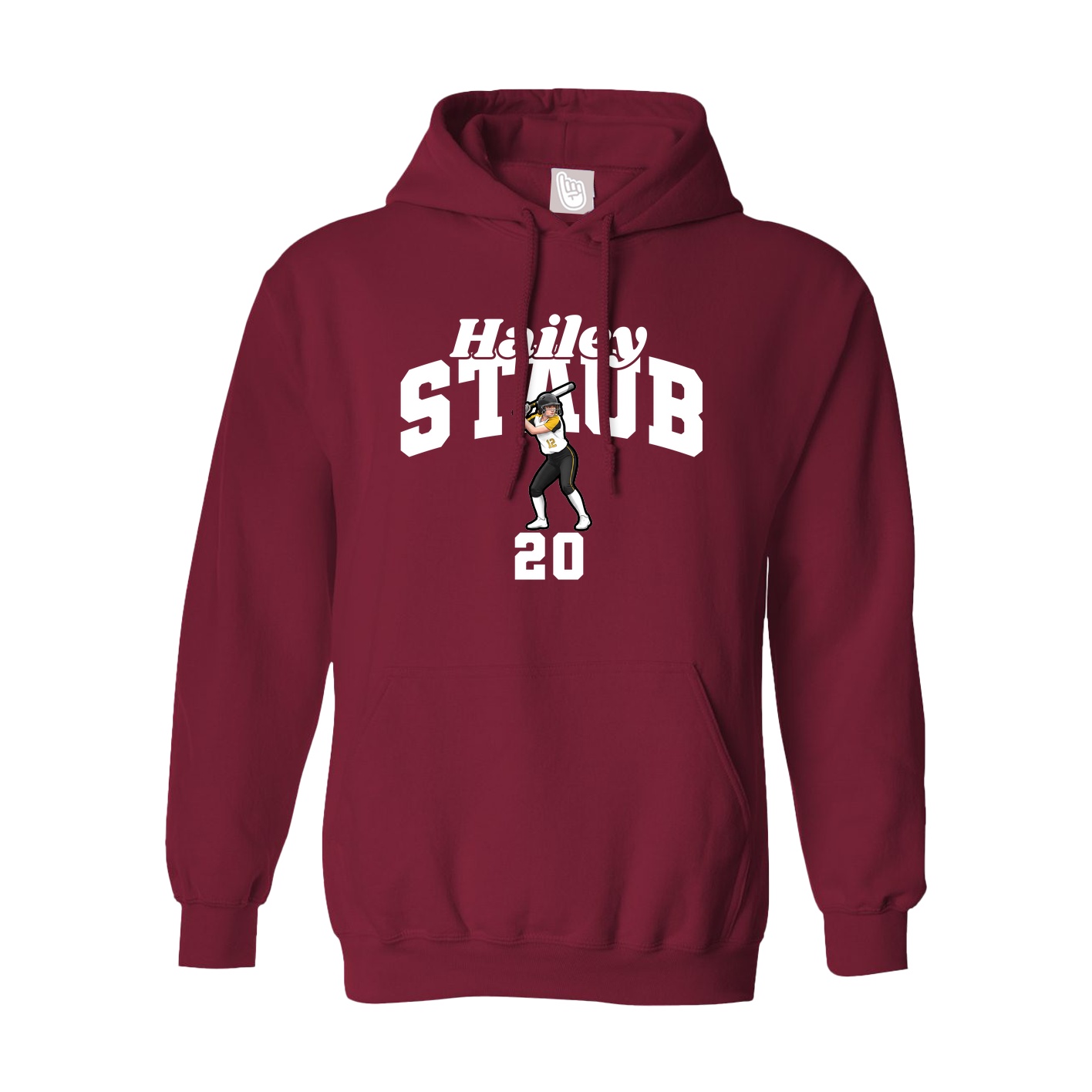 Hoodie — Signature Arch in Cardinal