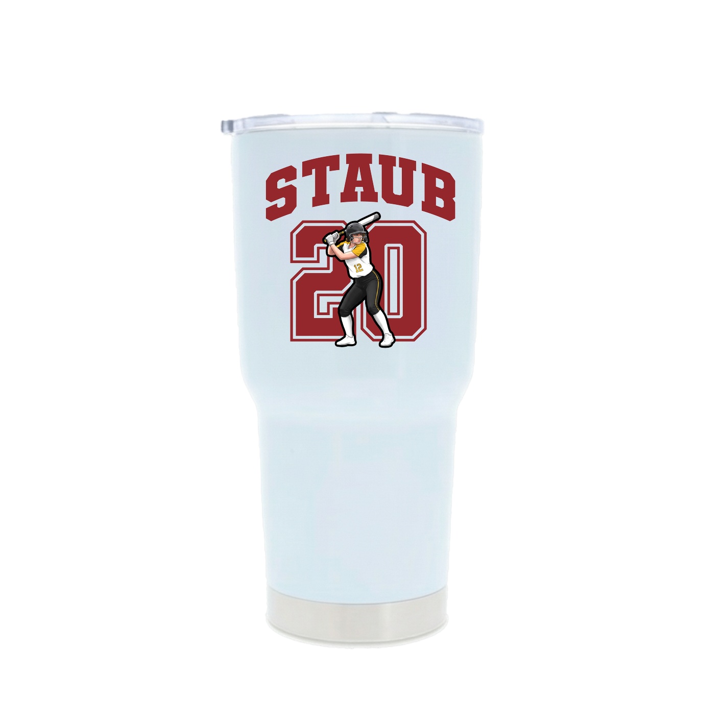 30oz Stainless Steel Tumbler — Number in White