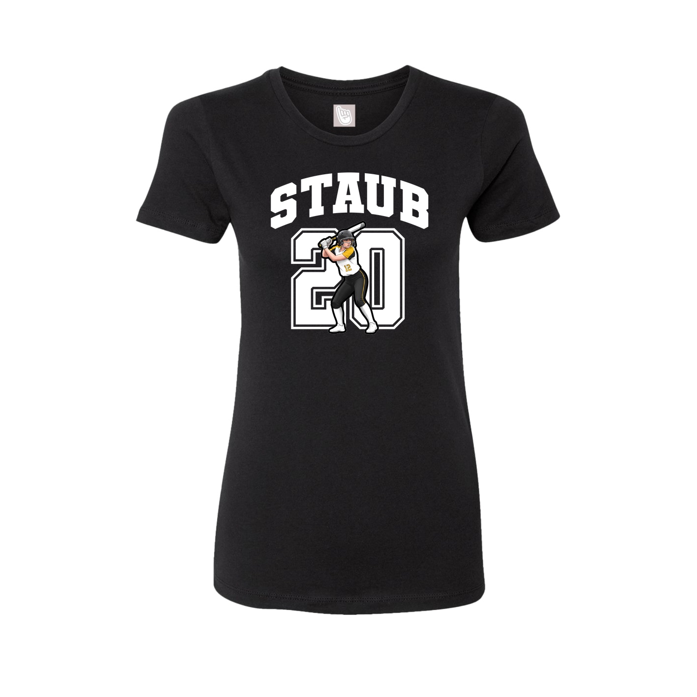 Womens Tee — Number in Black