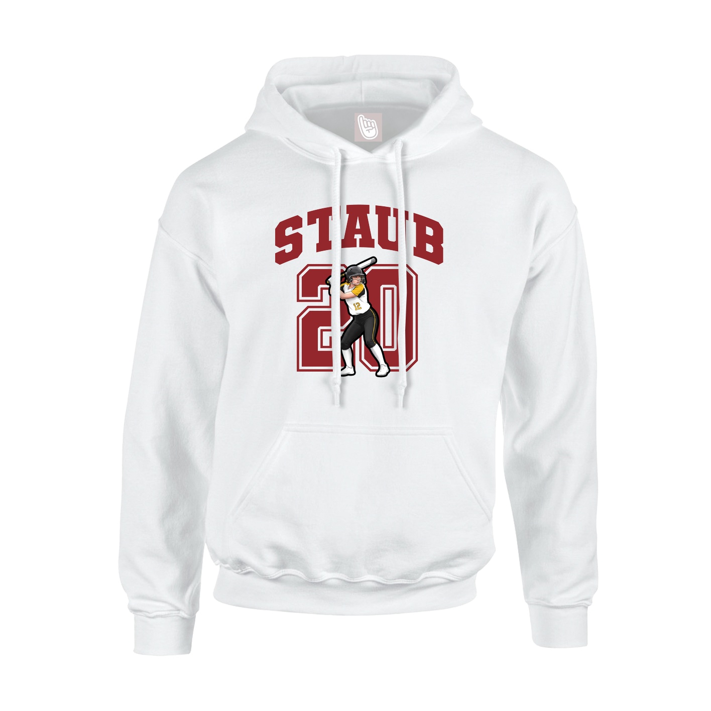 Hoodie — Number in White