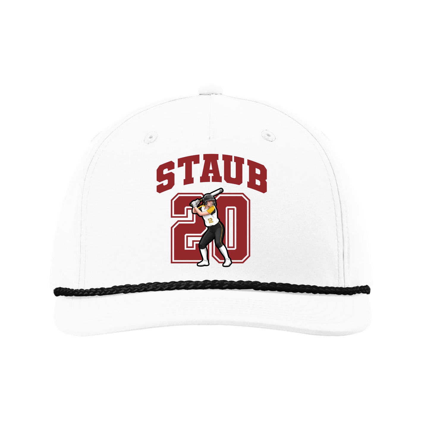 Five-Panel Classic Rope Cap — Number in White