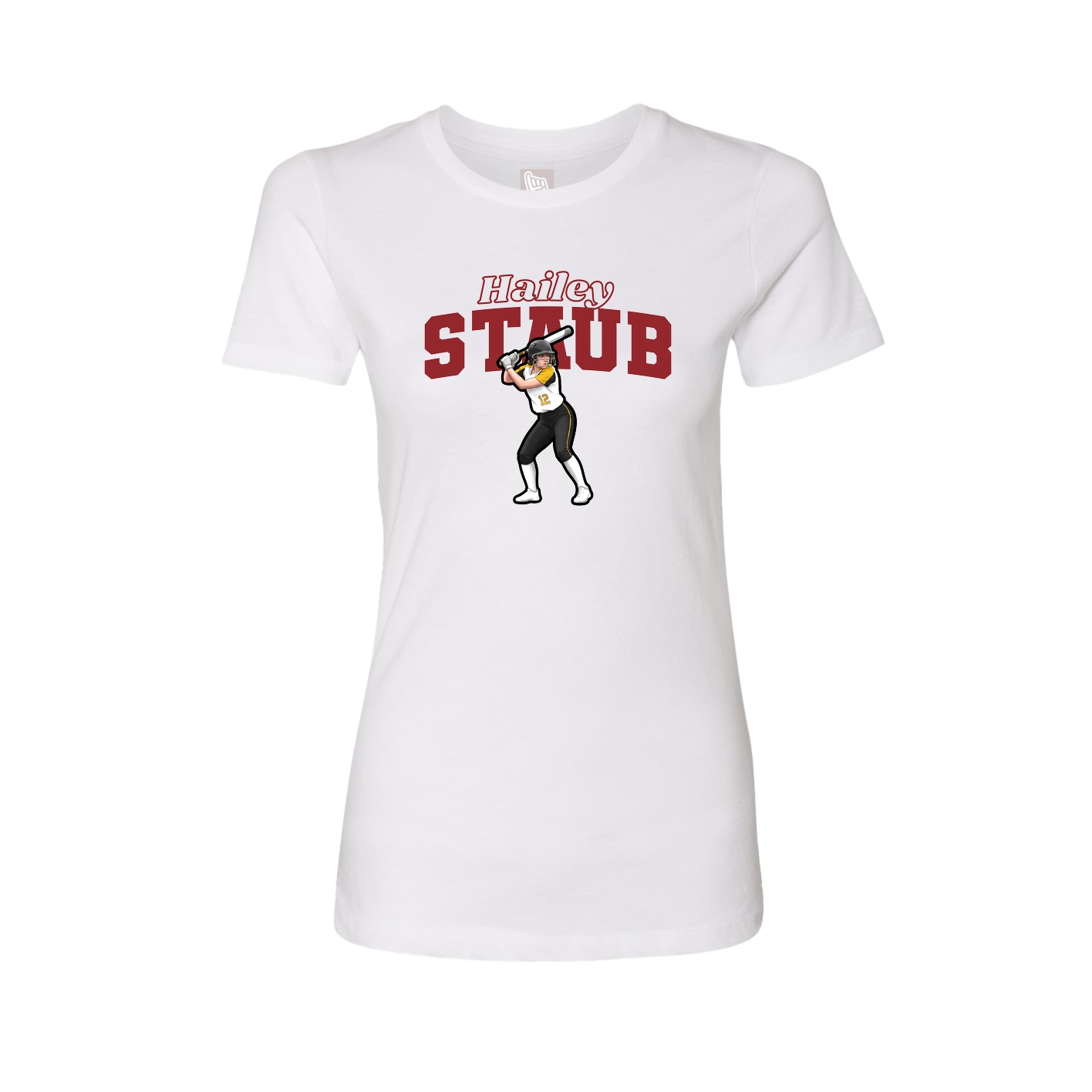 Womens Tee — Name Arch in White