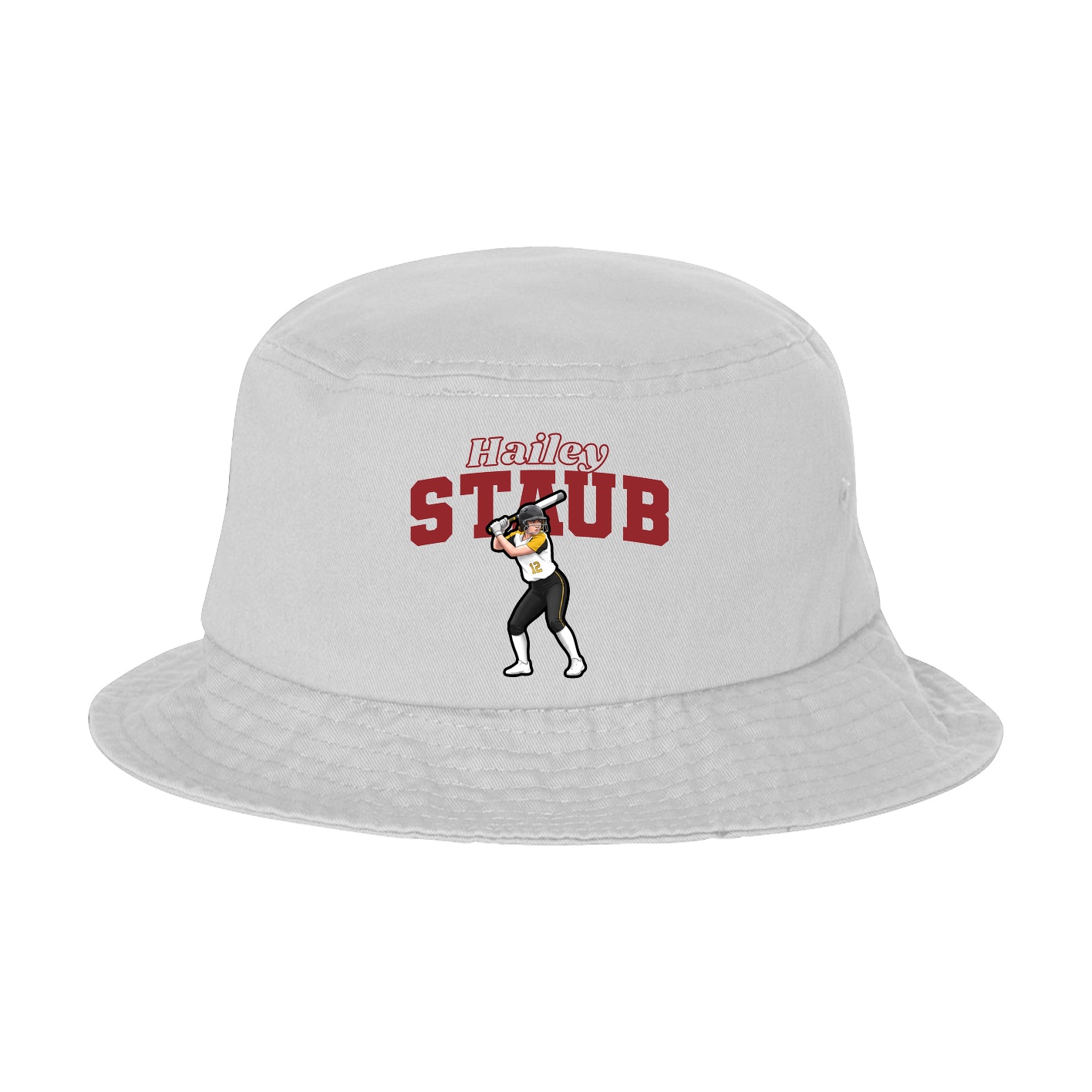 Bucket Cap — Name Arch in White