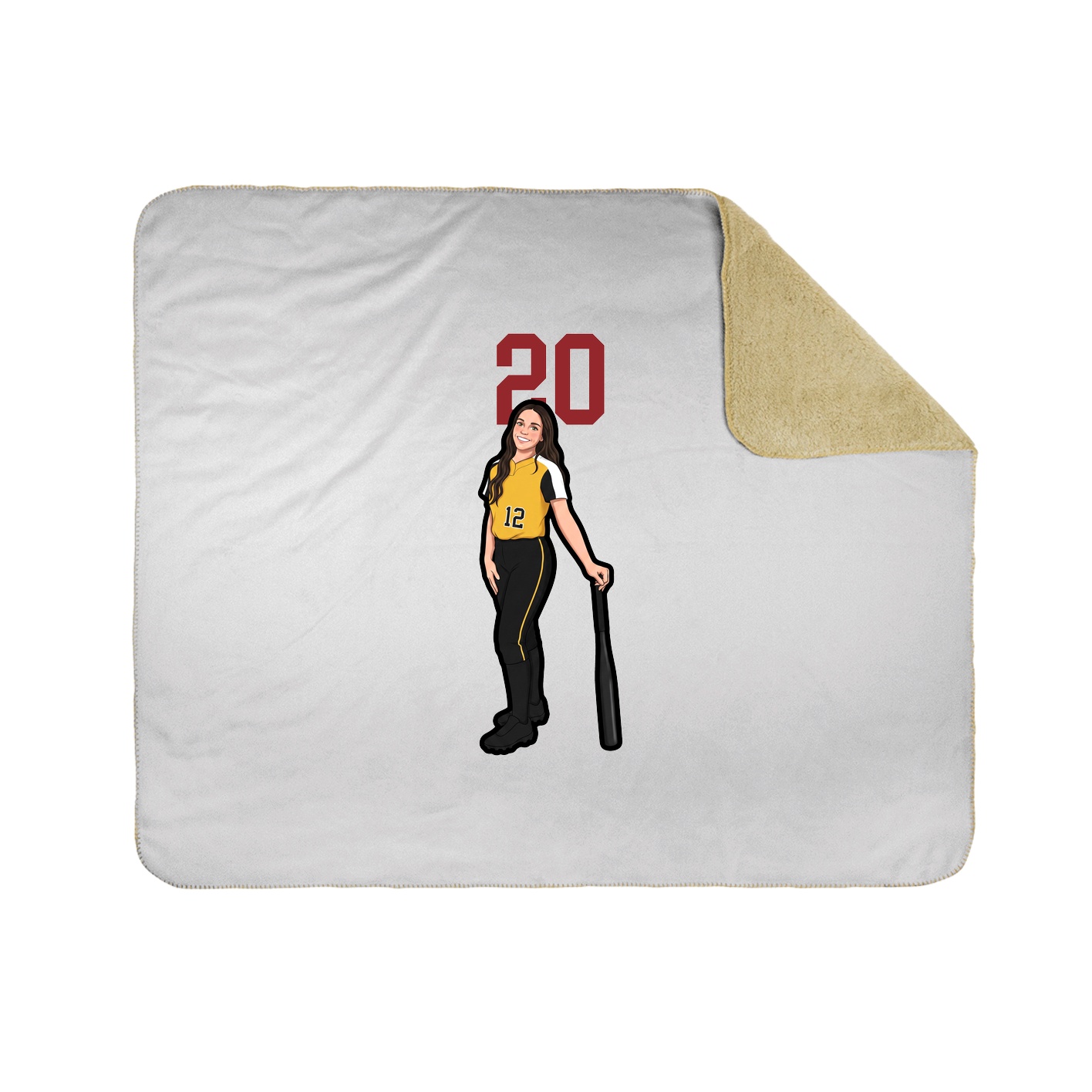Throw Blanket — Number Top in White