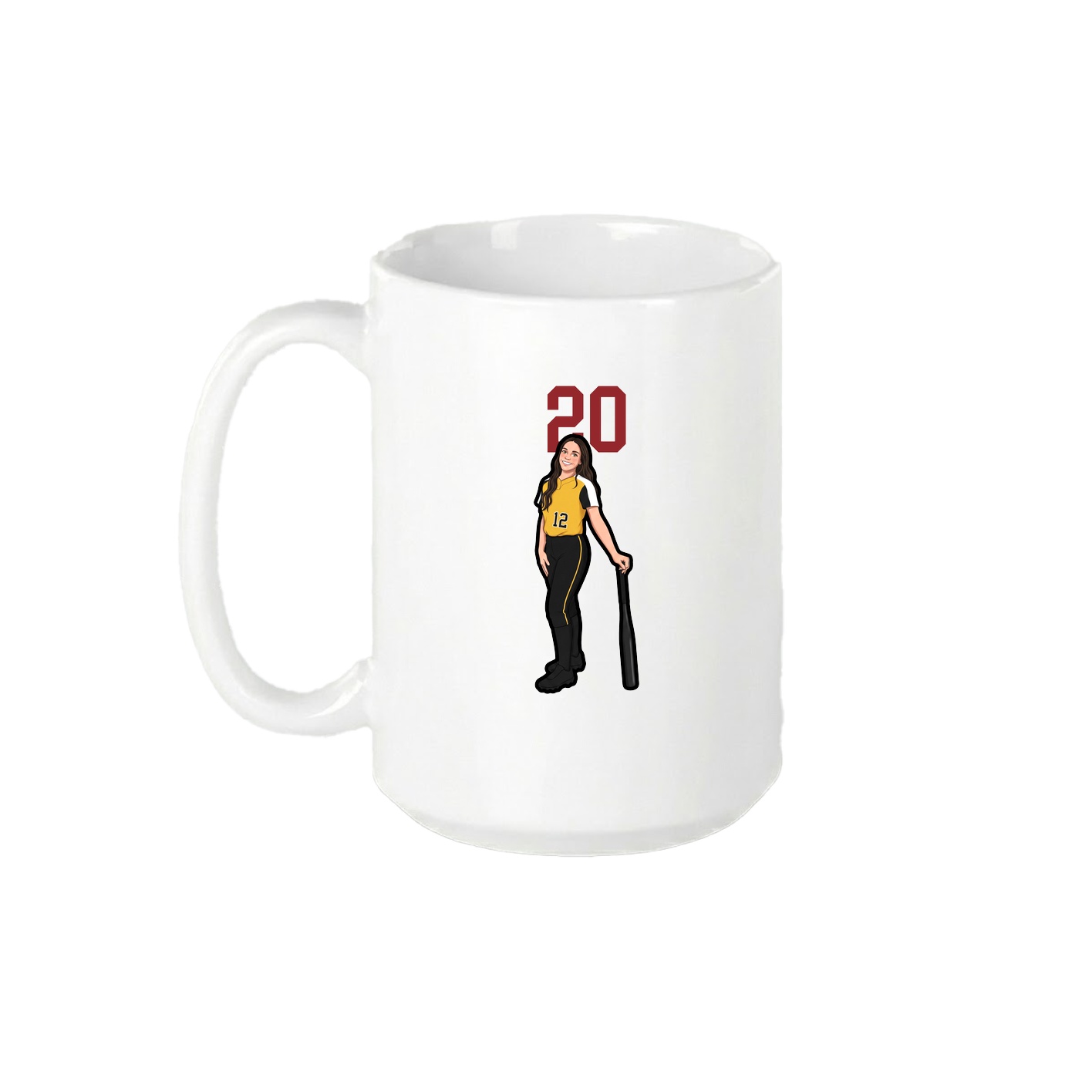 15oz Coffee Mug — Number Top in White