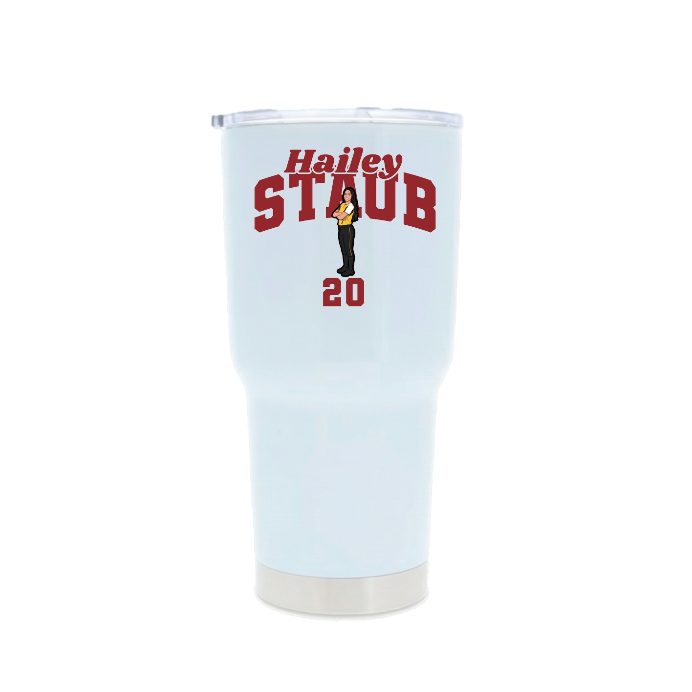 30oz Stainless Steel Tumbler — Signature Arch in White