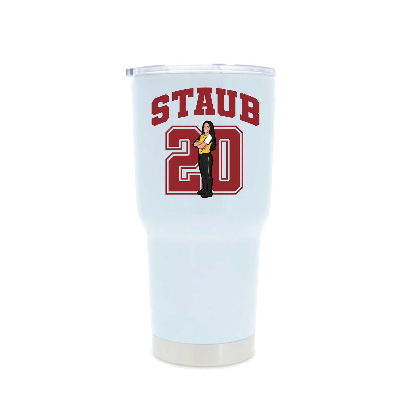 30oz Stainless Steel Tumbler — Number in White