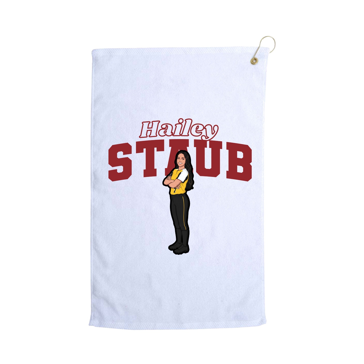 Golf Towel — Name Arch in White