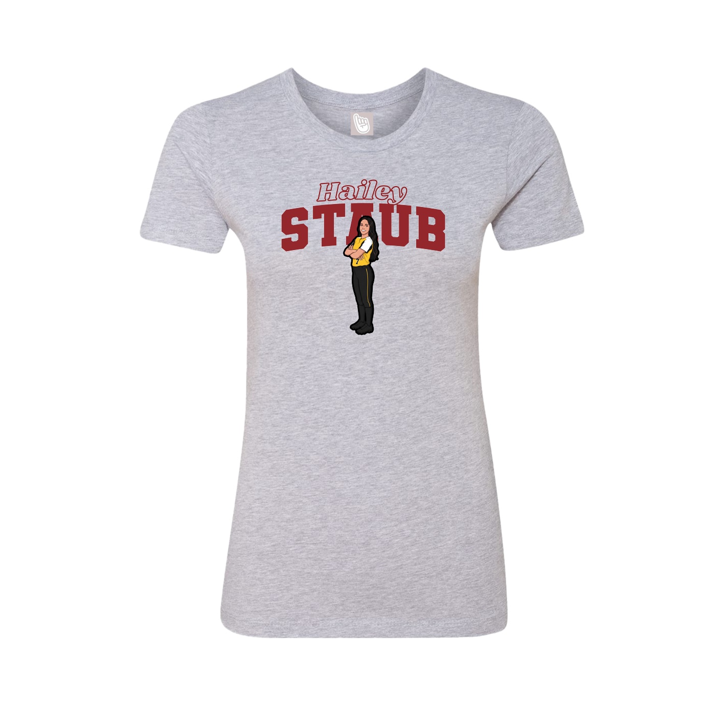 Womens Tee — Name Arch in Grey