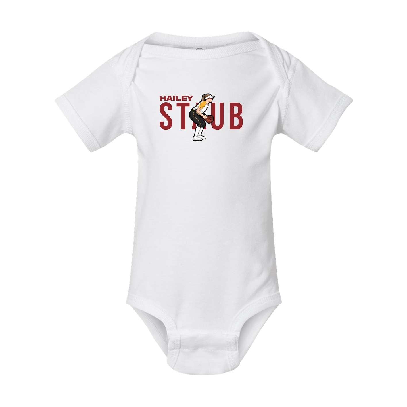 Baby Onesie — Player Name in White