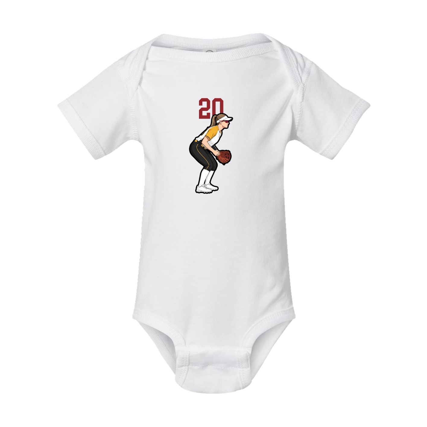 Baby Onesie — Number Top in White