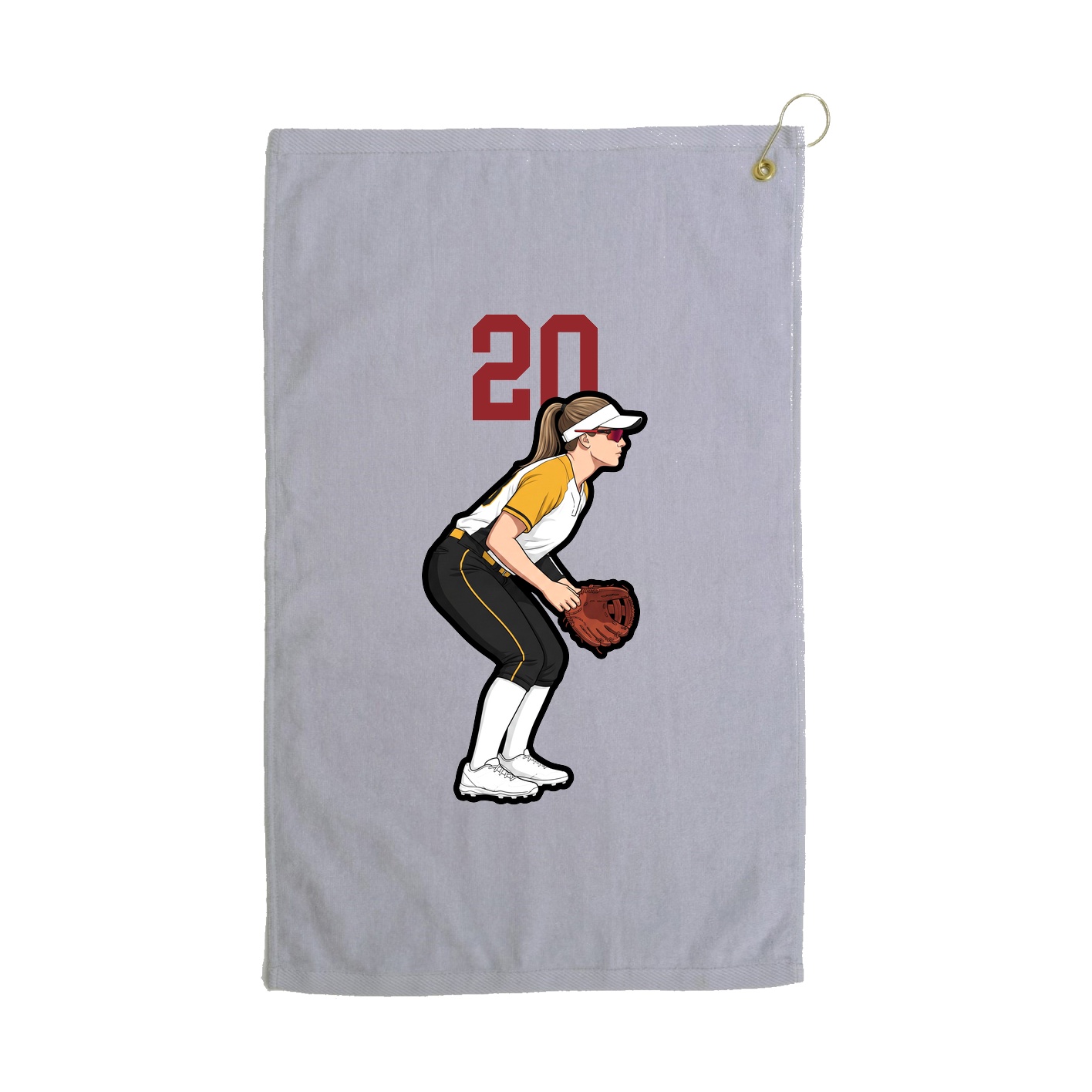 Golf Towel — Number Top in Grey