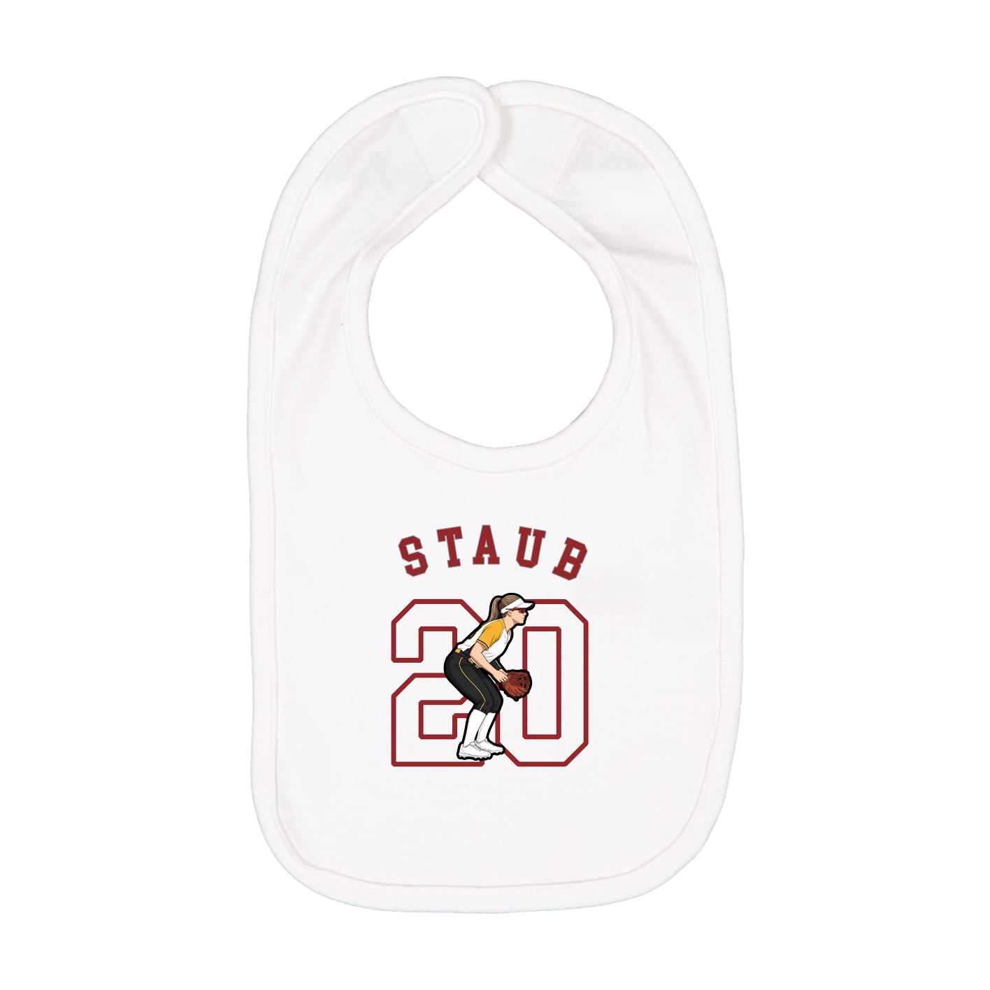 Infant Bib — Shirsey Arch in White