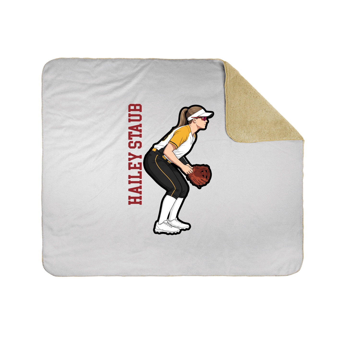 Throw Blanket — Name Vertical in White