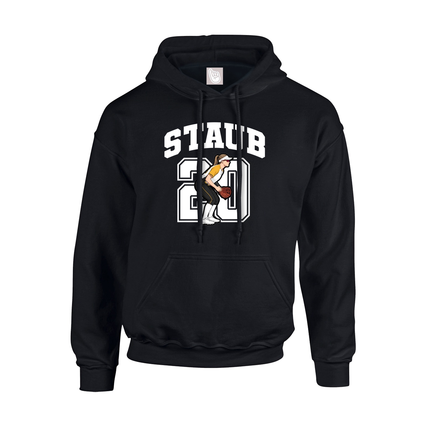 Youth Hoodie — Number in Black