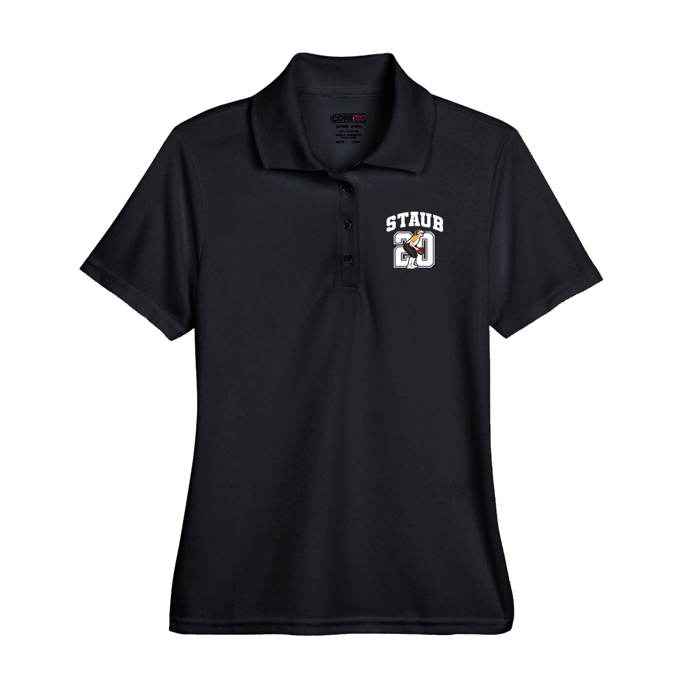 Performance Polo — Number in Black