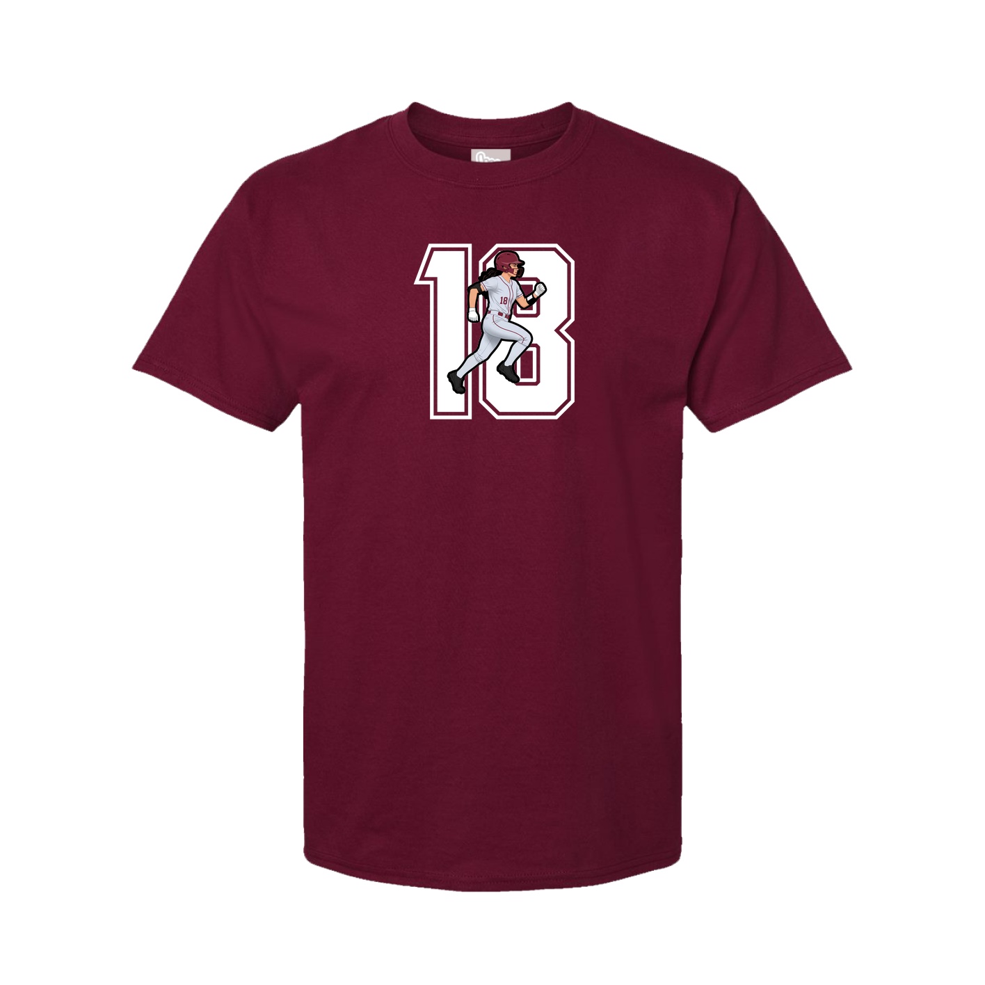 Youth Tee — Number in Cardinal
