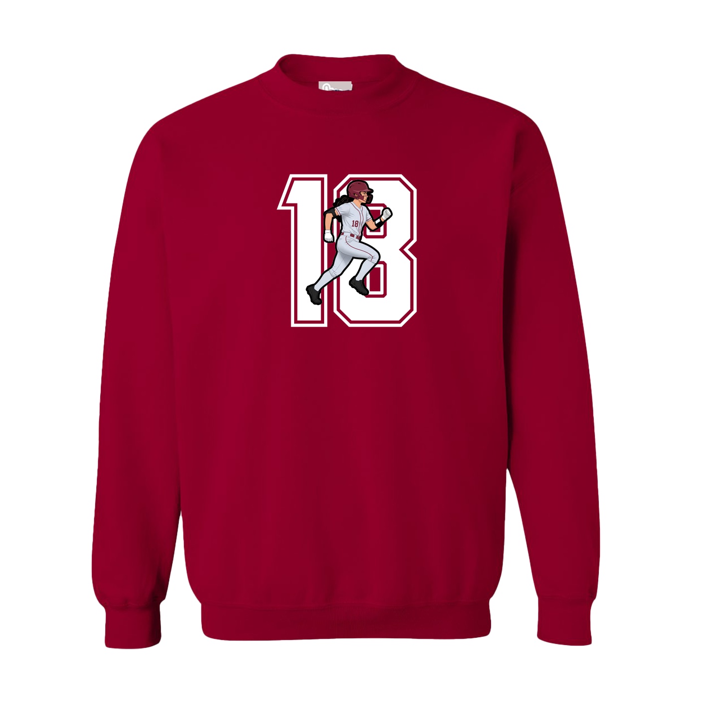 Fleece Crew — Number in Cardinal